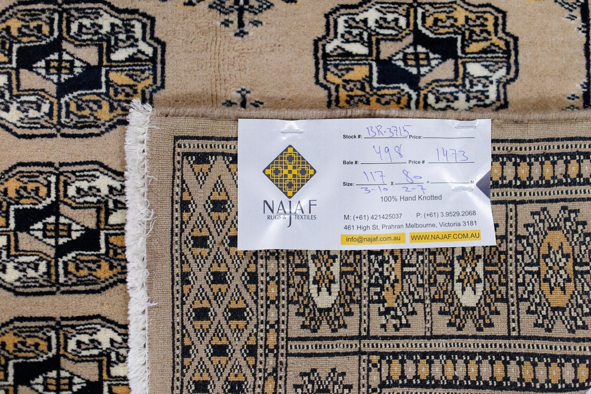 Handmade Vintage Princess Bokhara Rug | 117 x 80 cm | 3'10" x 2'7" - Najaf Rugs & Textile