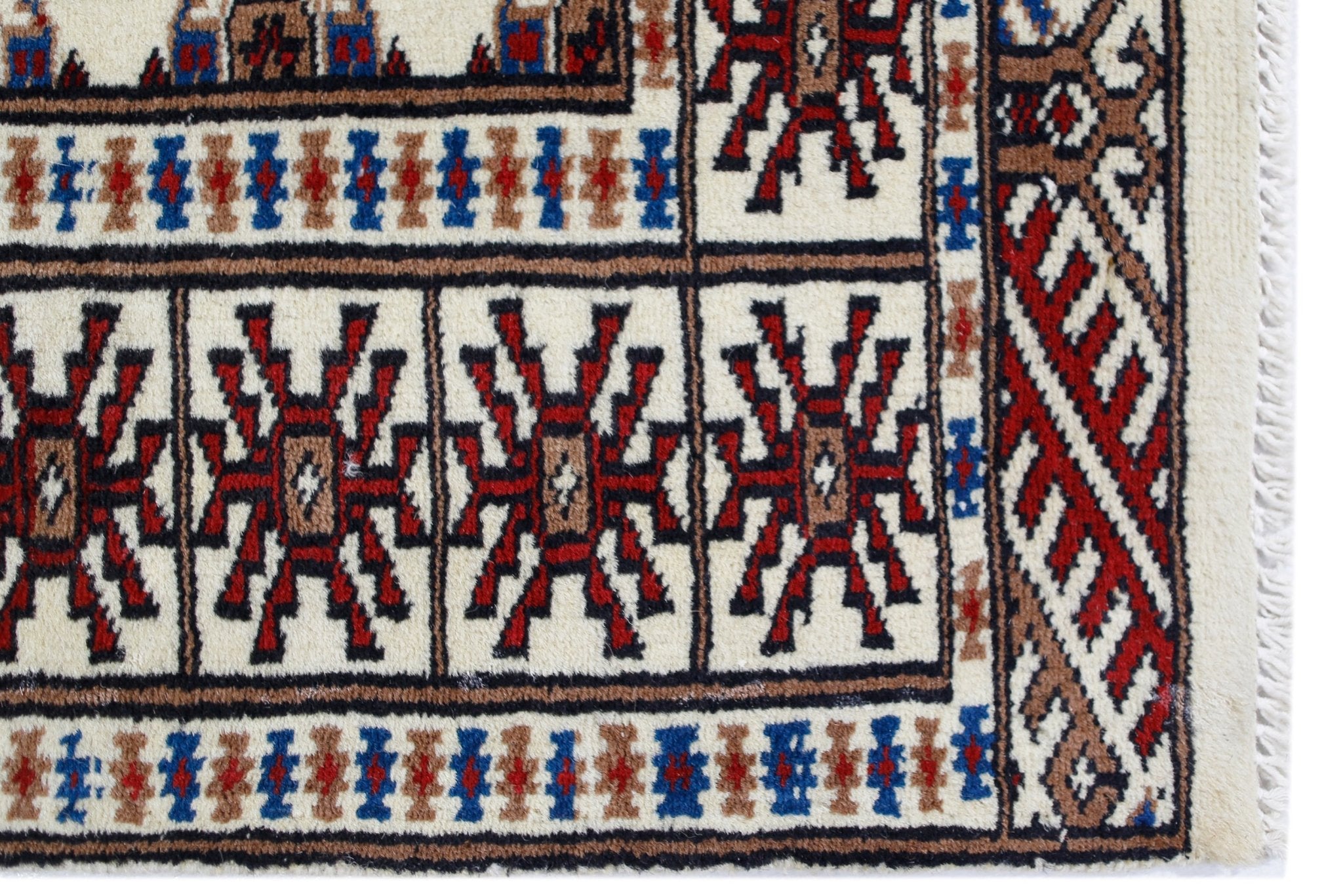 Handmade Vintage Princess Bokhara Rug | 118 x 77 cm | 3'10" x 2'6" - Najaf Rugs & Textile