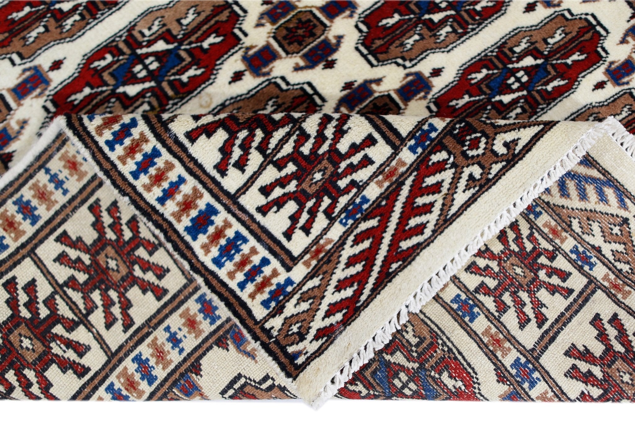 Handmade Vintage Princess Bokhara Rug | 118 x 77 cm | 3'10" x 2'6" - Najaf Rugs & Textile