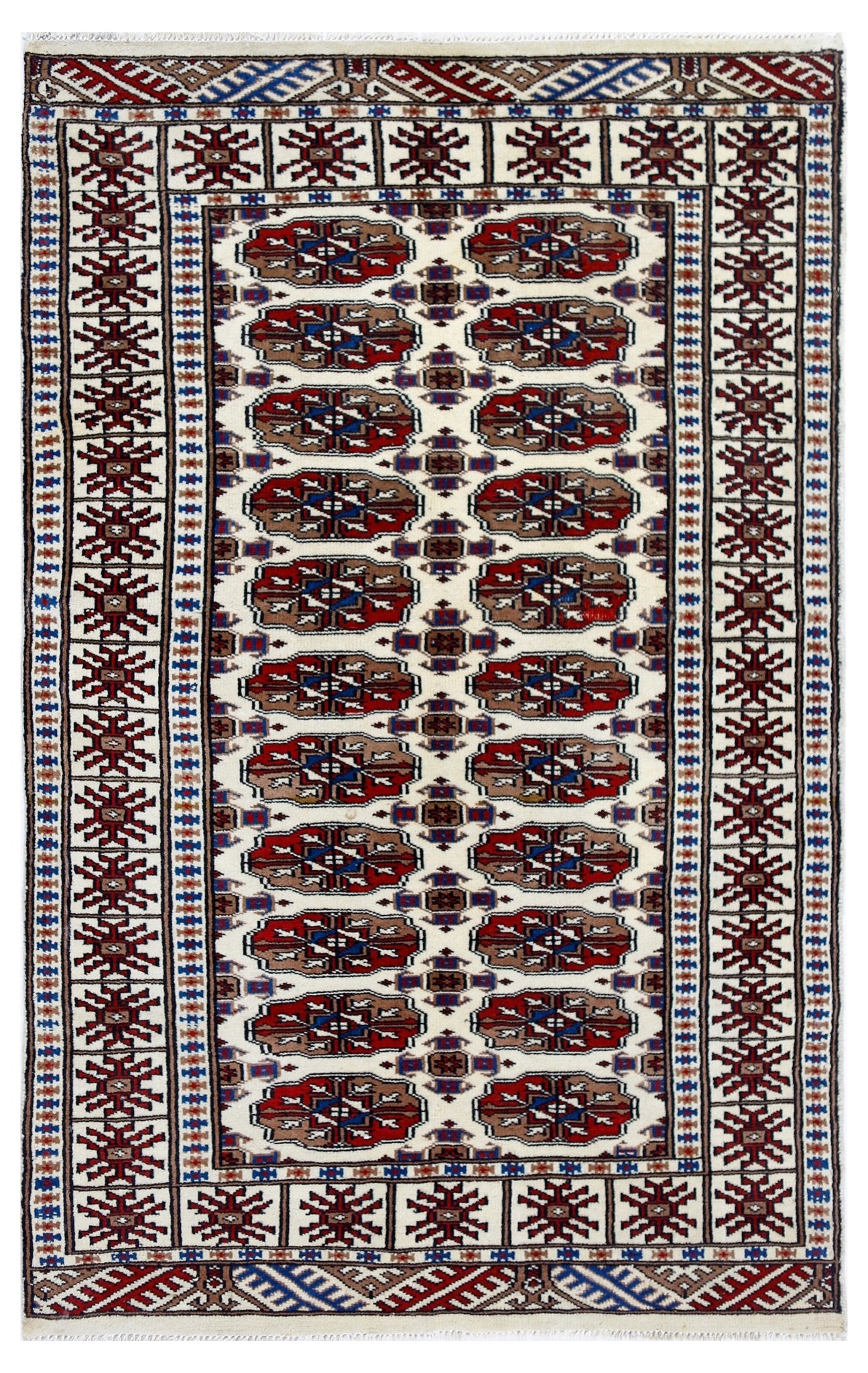 Handmade Vintage Princess Bokhara Rug | 118 x 77 cm | 3'10" x 2'6" - Najaf Rugs & Textile