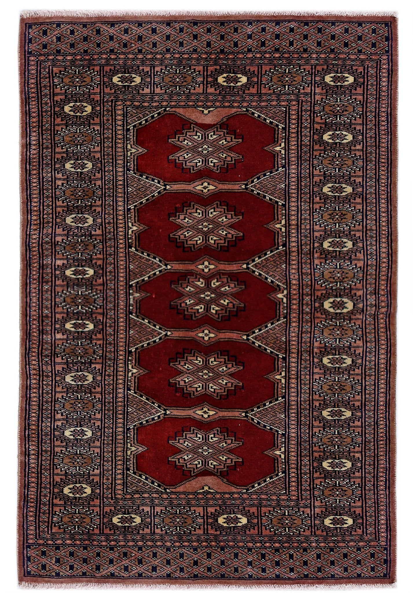 Handmade Vintage Princess Bokhara Rug | 118 x 79 cm | 3'10" x 2'7" - Najaf Rugs & Textile