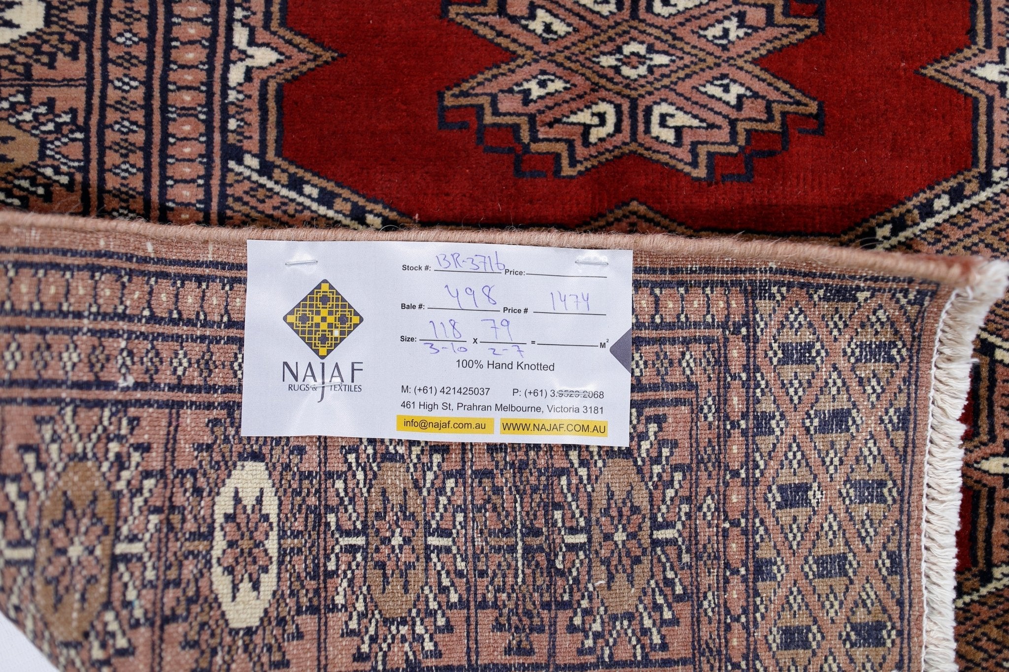 Handmade Vintage Princess Bokhara Rug | 118 x 79 cm | 3'10" x 2'7" - Najaf Rugs & Textile