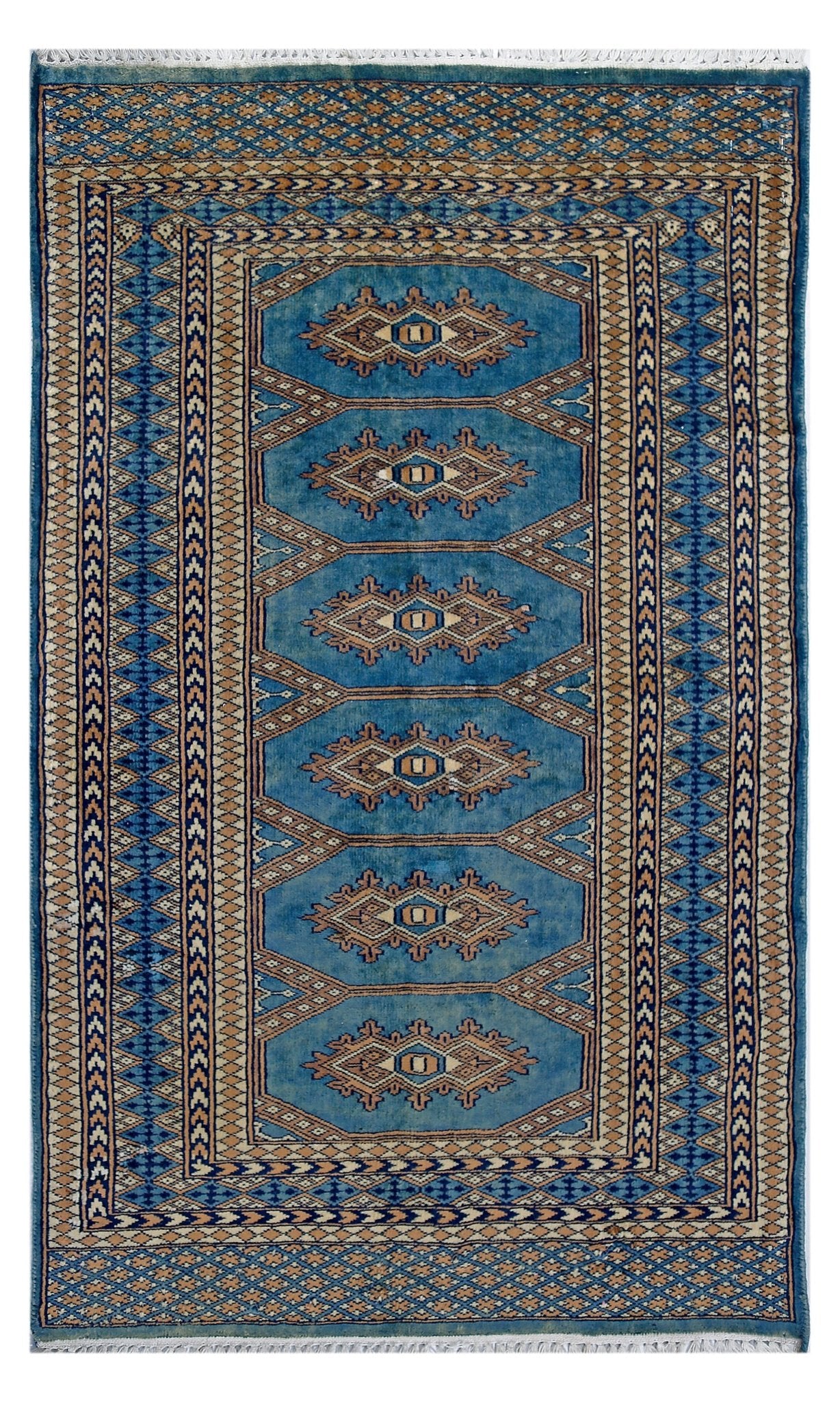 Handmade Vintage Princess Bokhara Rug | 119 x 72 cm | 3'11" x 2'4" - Najaf Rugs & Textile
