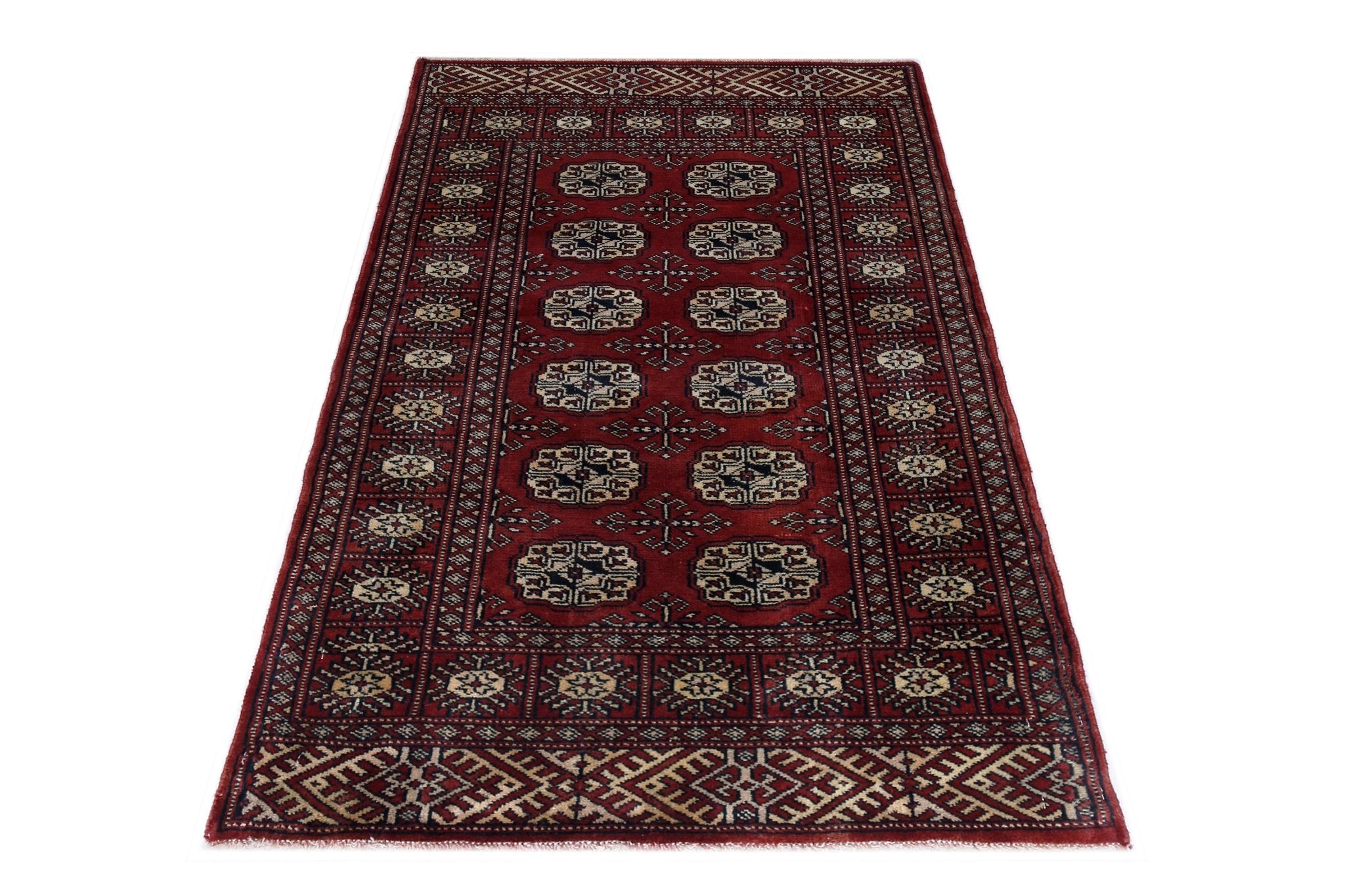 Handmade Vintage Princess Bokhara Rug | 120 x 77 cm | 3'11" x 2'6" - Najaf Rugs & Textile