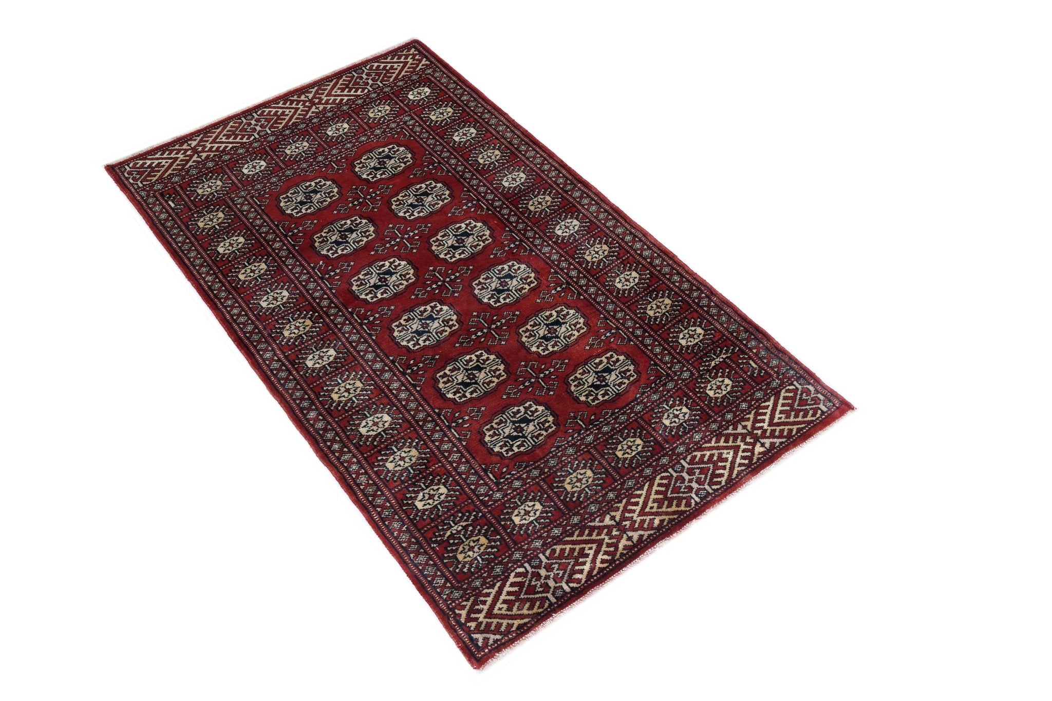 Handmade Vintage Princess Bokhara Rug | 120 x 77 cm | 3'11" x 2'6" - Najaf Rugs & Textile