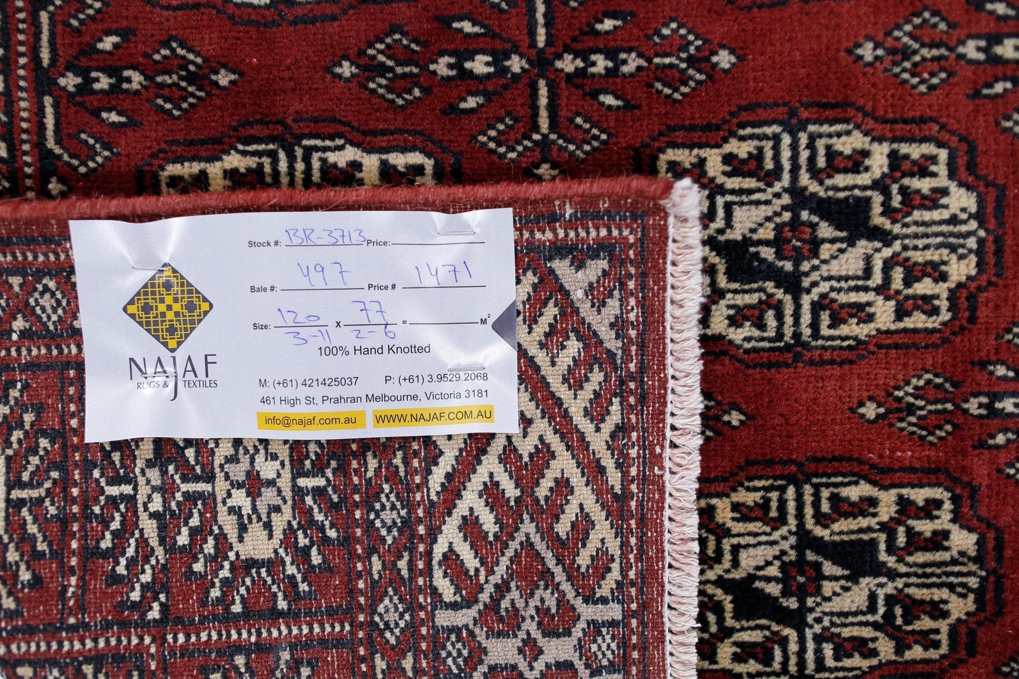 Handmade Vintage Princess Bokhara Rug | 120 x 77 cm | 3'11" x 2'6" - Najaf Rugs & Textile