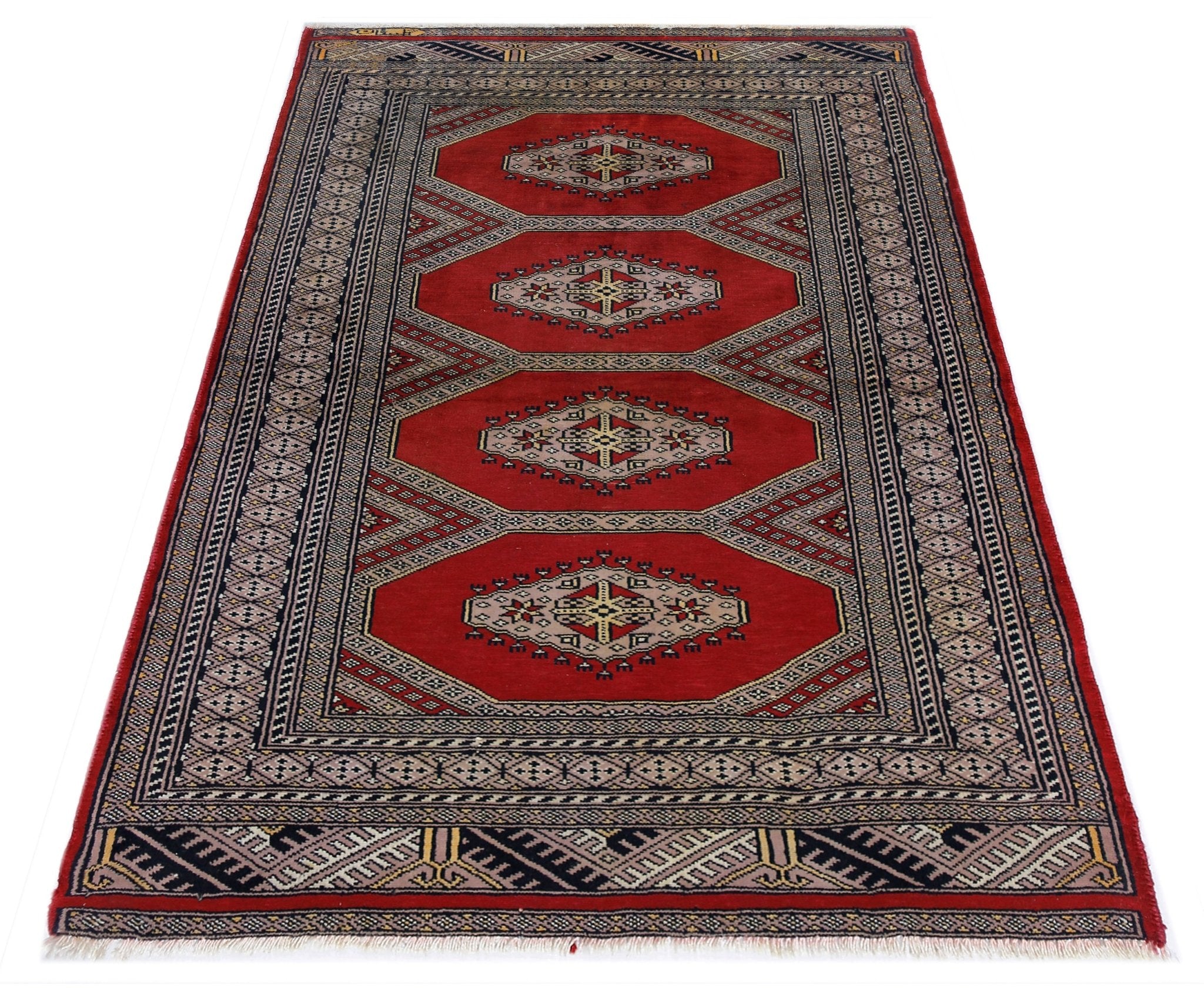Handmade Vintage Princess Bokhara Rug | 120 x 79 cm | 3'11" x 2'7" - Najaf Rugs & Textile