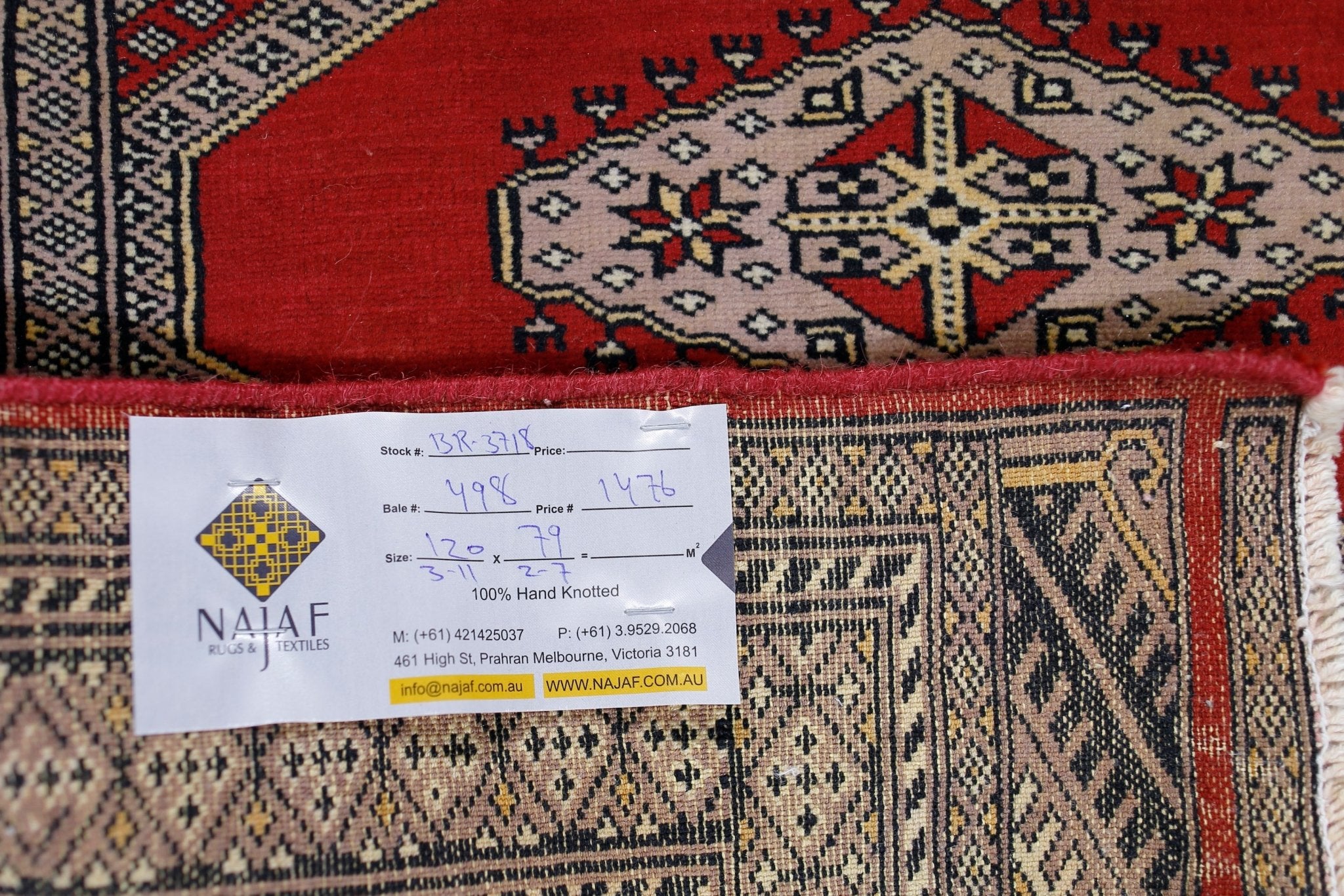 Handmade Vintage Princess Bokhara Rug | 120 x 79 cm | 3'11" x 2'7" - Najaf Rugs & Textile