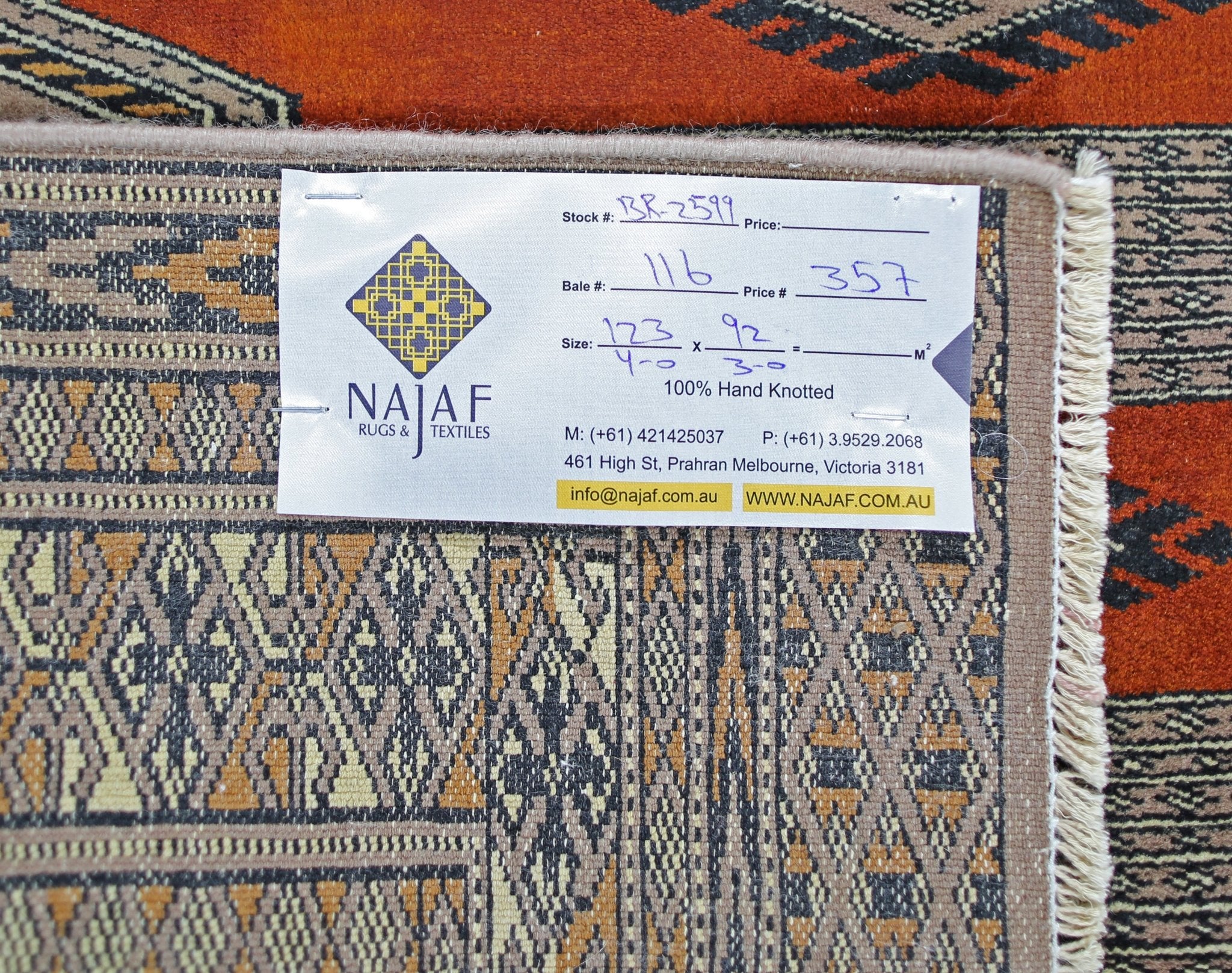 Handmade Vintage Princess Bokhara Rug | 123 x 92 cm | 4' x 3' - Najaf Rugs & Textile