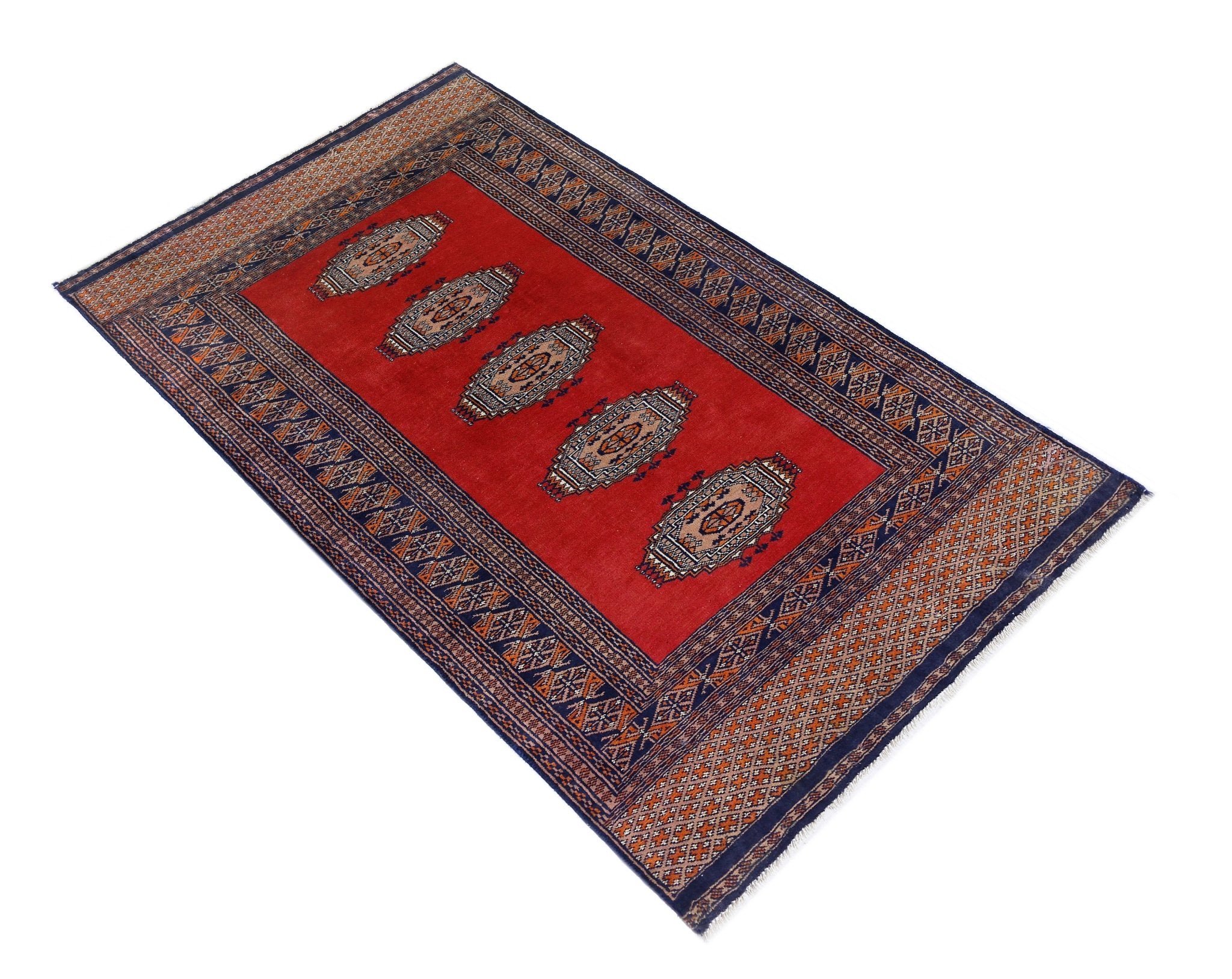 Handmade Vintage Princess Bokhara Rug | 130 x 75 cm | 4'3" x 2'5" - Najaf Rugs & Textile