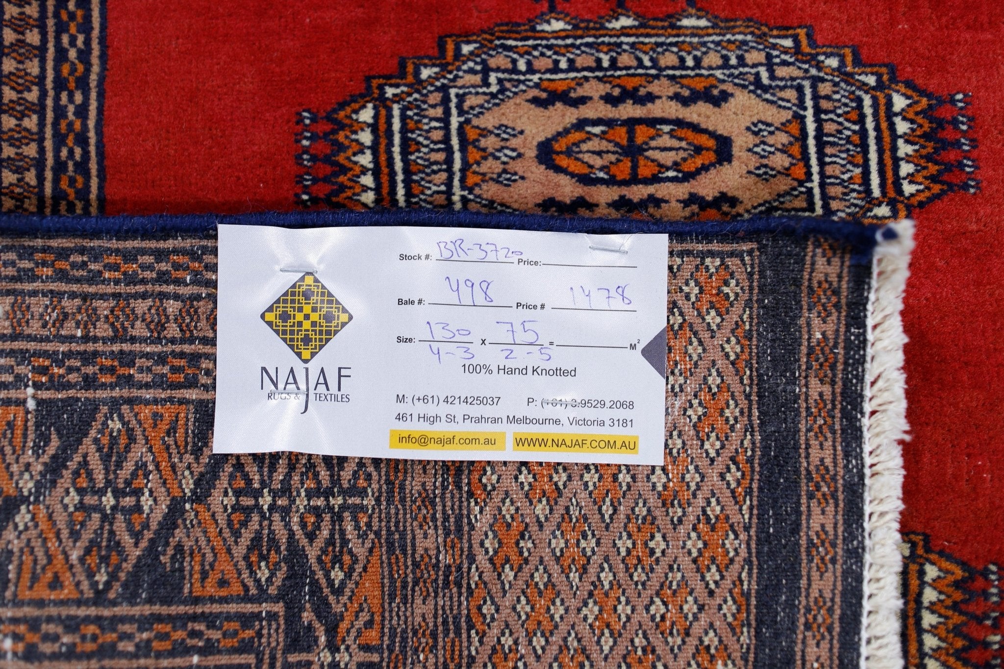 Handmade Vintage Princess Bokhara Rug | 130 x 75 cm | 4'3" x 2'5" - Najaf Rugs & Textile