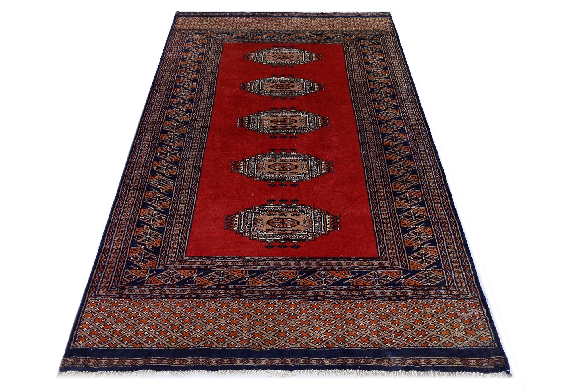 Handmade Vintage Princess Bokhara Rug | 130 x 75 cm | 4'3" x 2'5" - Najaf Rugs & Textile