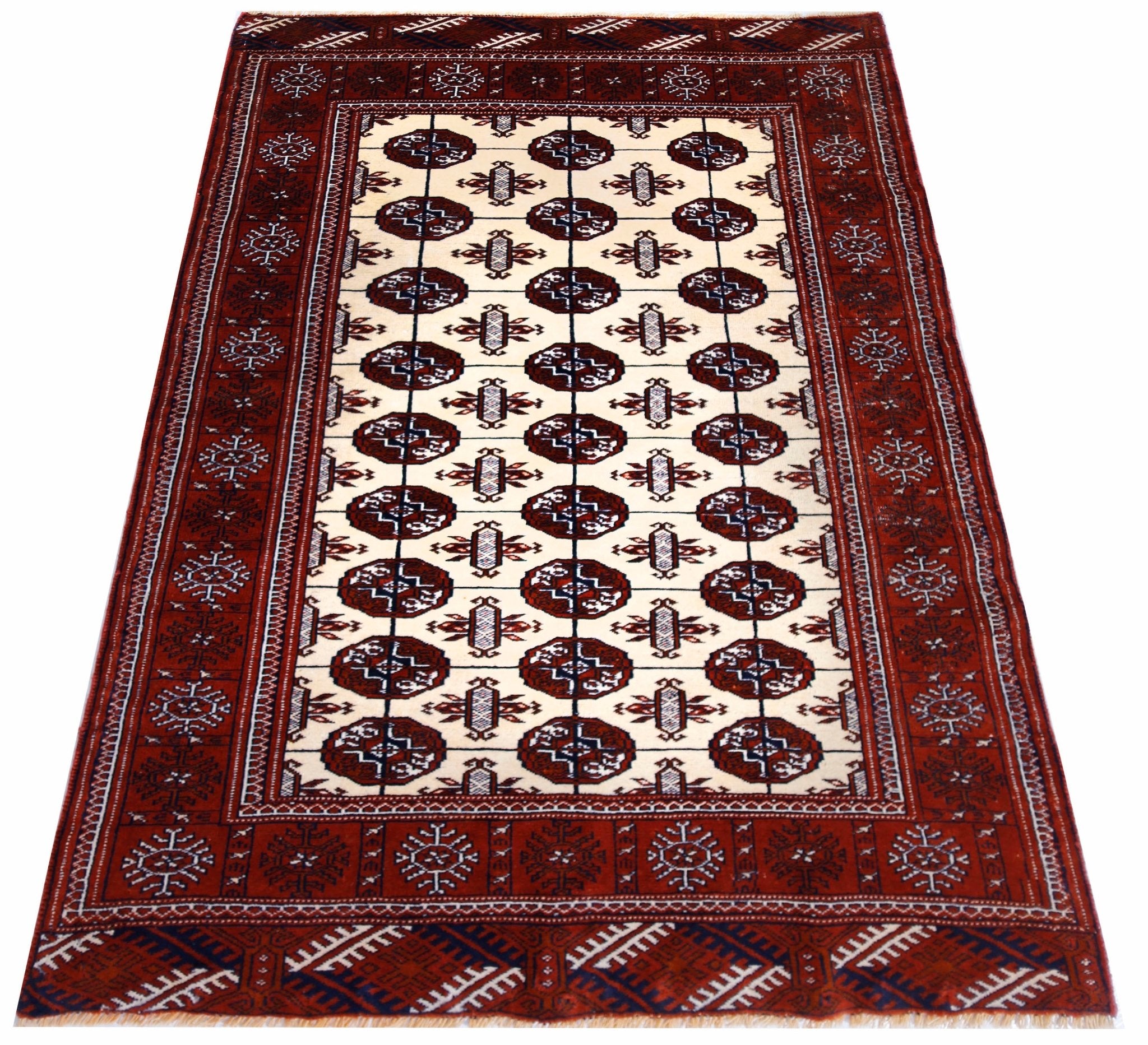Handmade Vintage Princess Bokhara Rug | 141 x 95 cm | 4'8" x 3'1" - Najaf Rugs & Textile