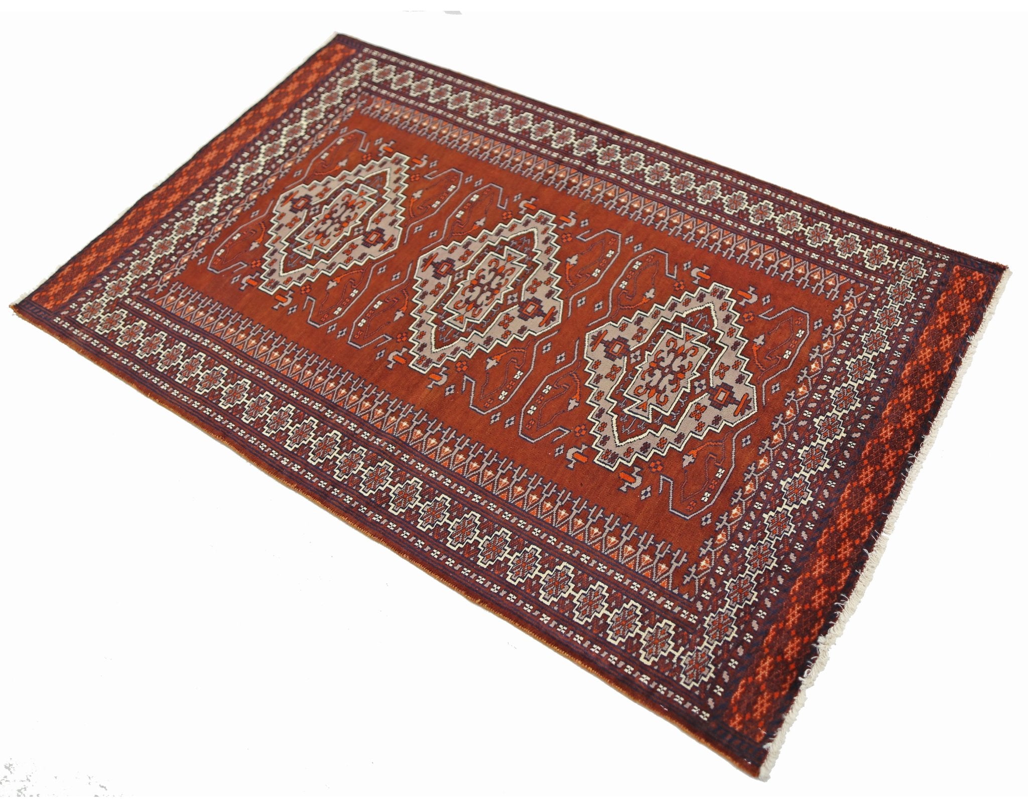 Handmade Vintage Princess Bokhara Rug | 142 x 95 cm | 5' x 3'2" - Najaf Rugs & Textile