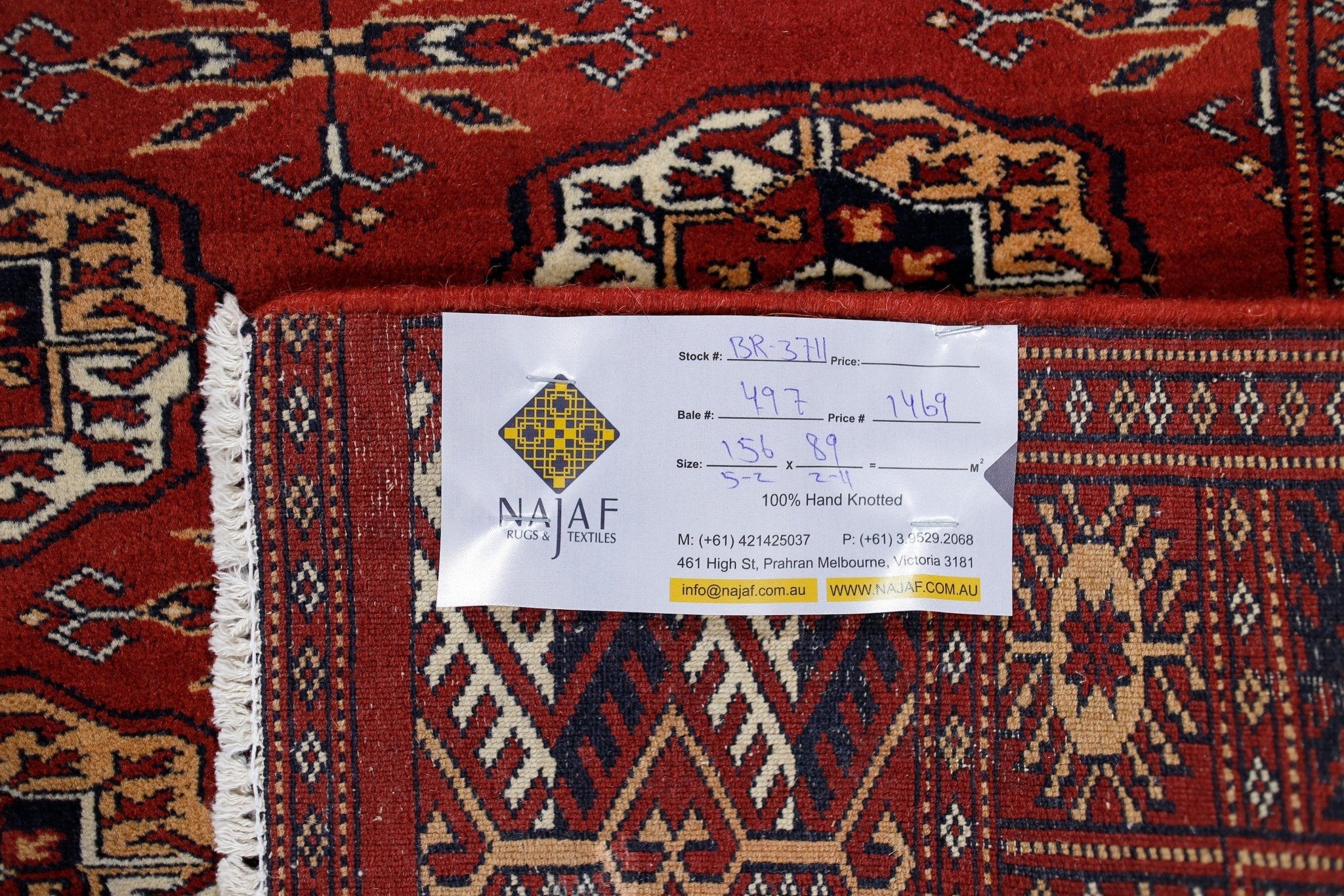 Handmade Vintage Princess Bokhara Rug | 156 x 89 cm | 5'2" x 2'11" - Najaf Rugs & Textile