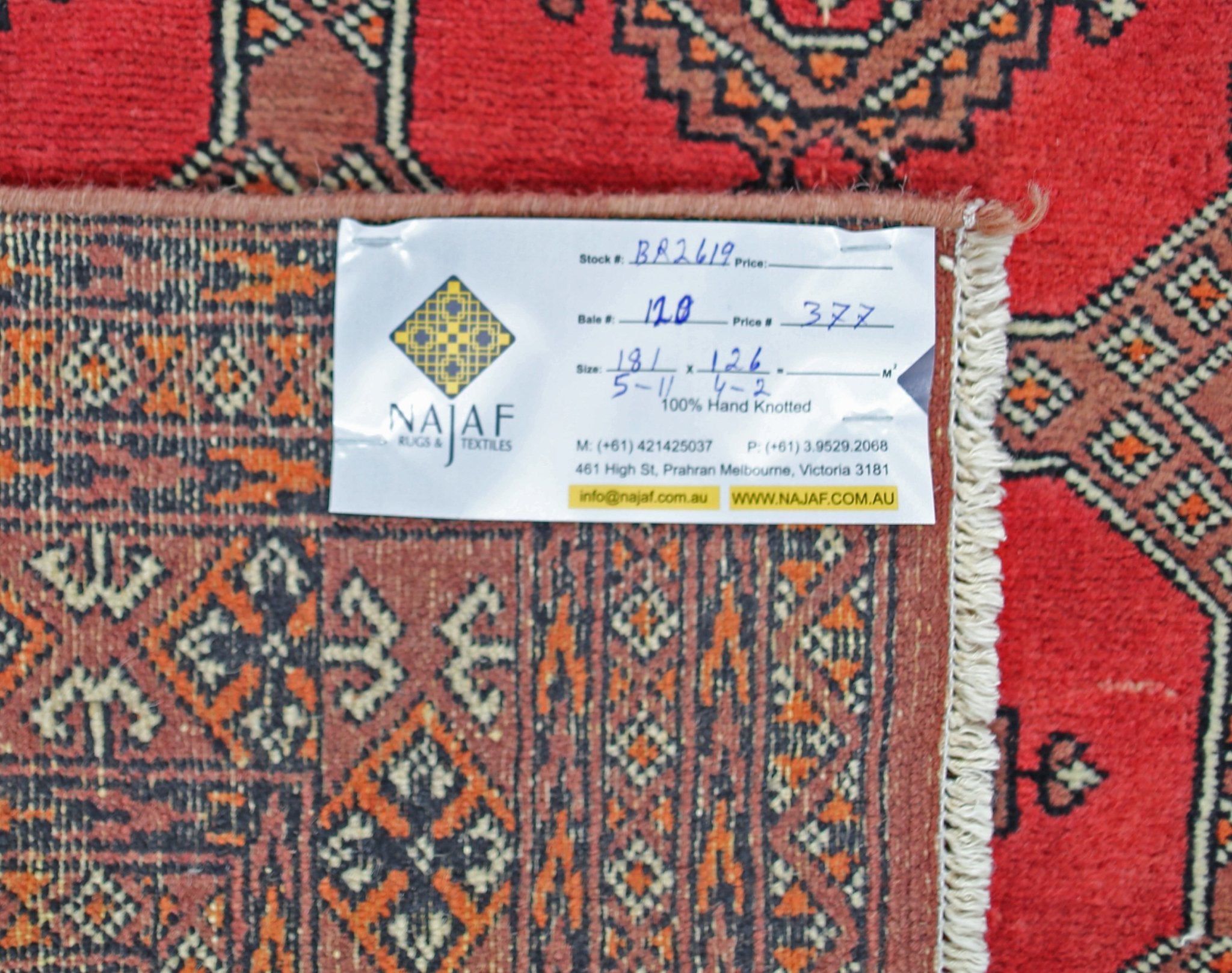 Handmade Vintage Princess Bokhara Rug | 181 x 126 cm | 5'11" x 4'2" - Najaf Rugs & Textile