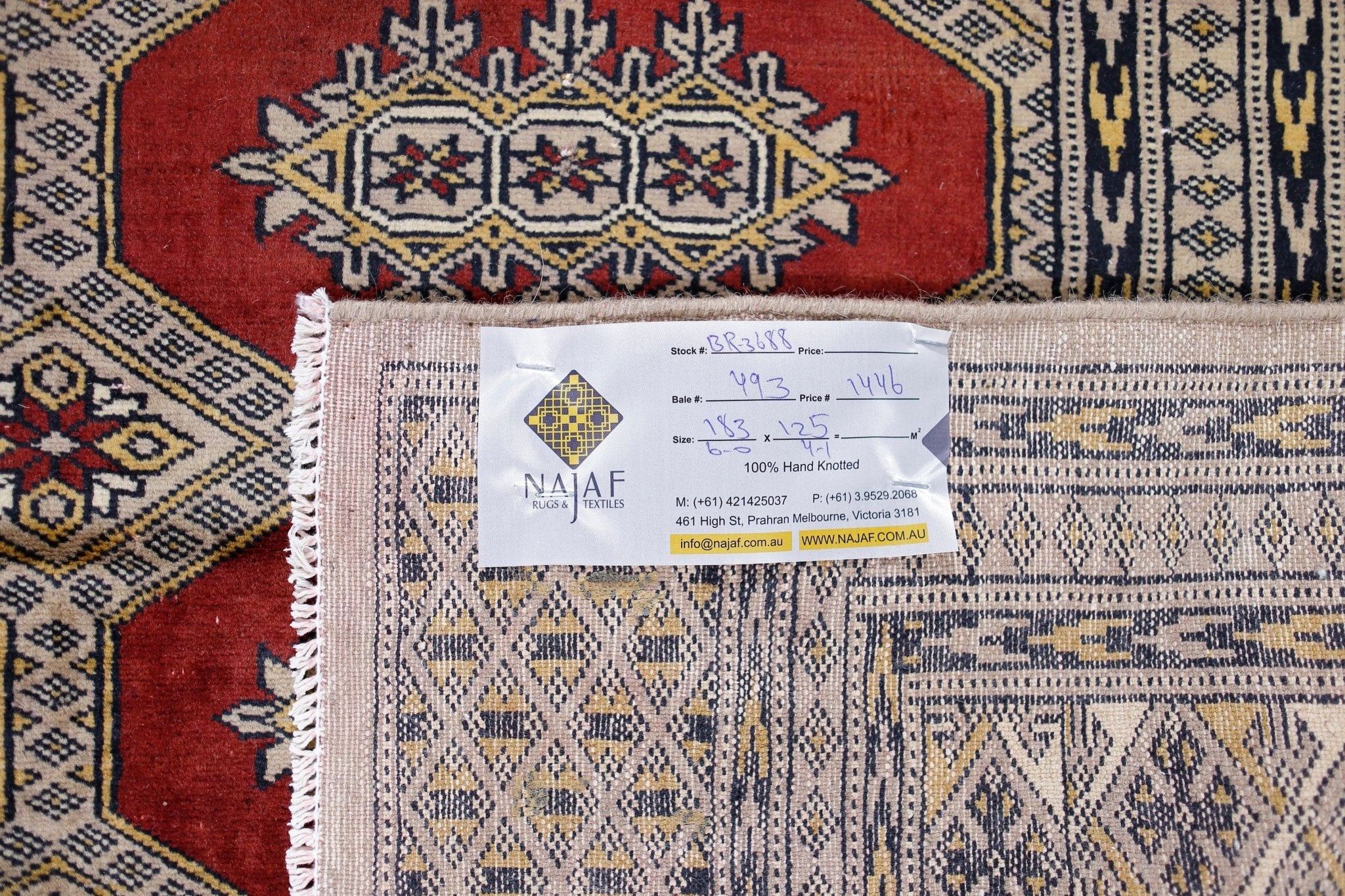 Handmade Vintage Princess Bokhara Rug | 183 x 125 cm | 6' x 4'1" - Najaf Rugs & Textile