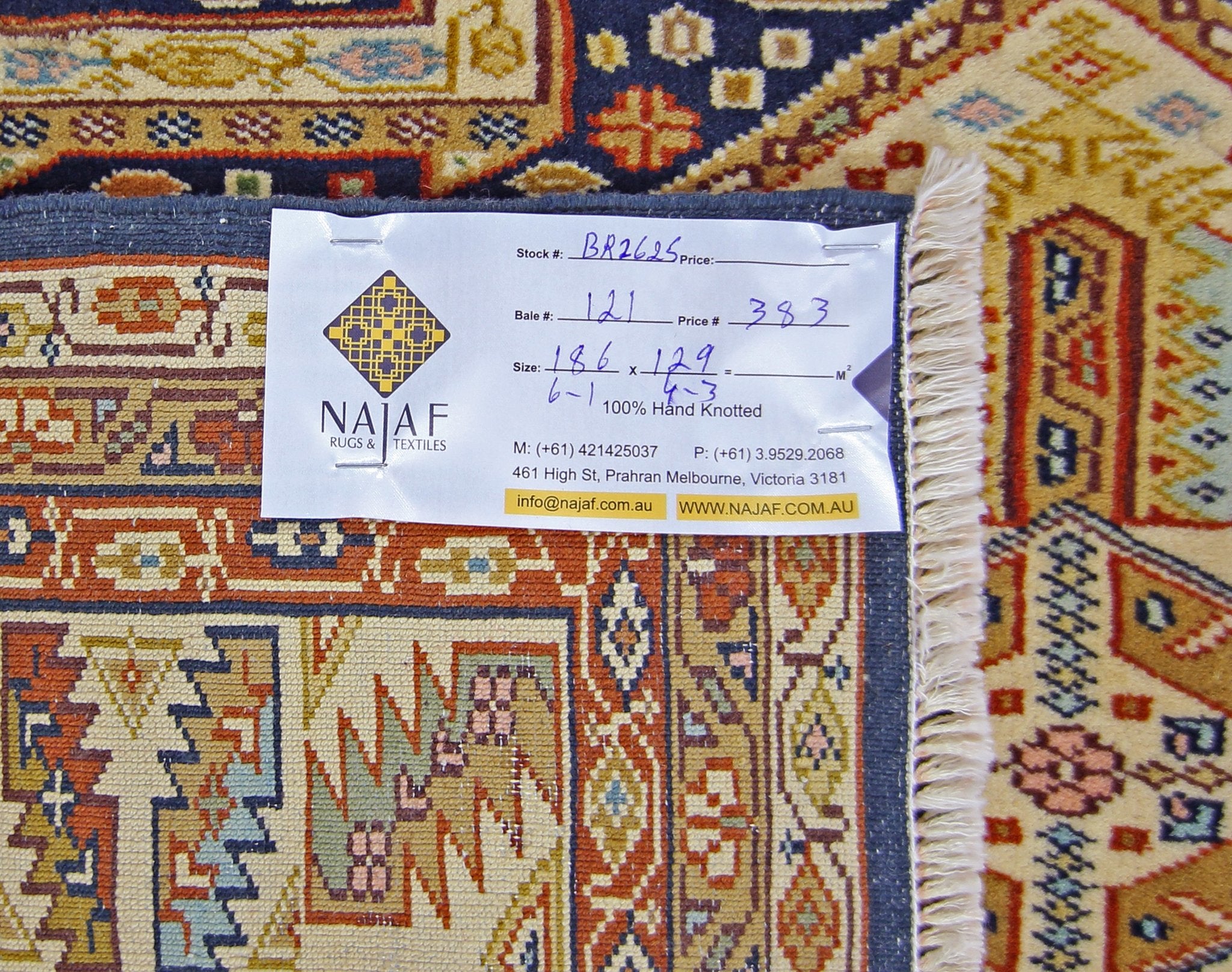 Handmade Vintage Princess Bokhara Rug | 186 x 129 cm | 6'1" x 4'3" - Najaf Rugs & Textile