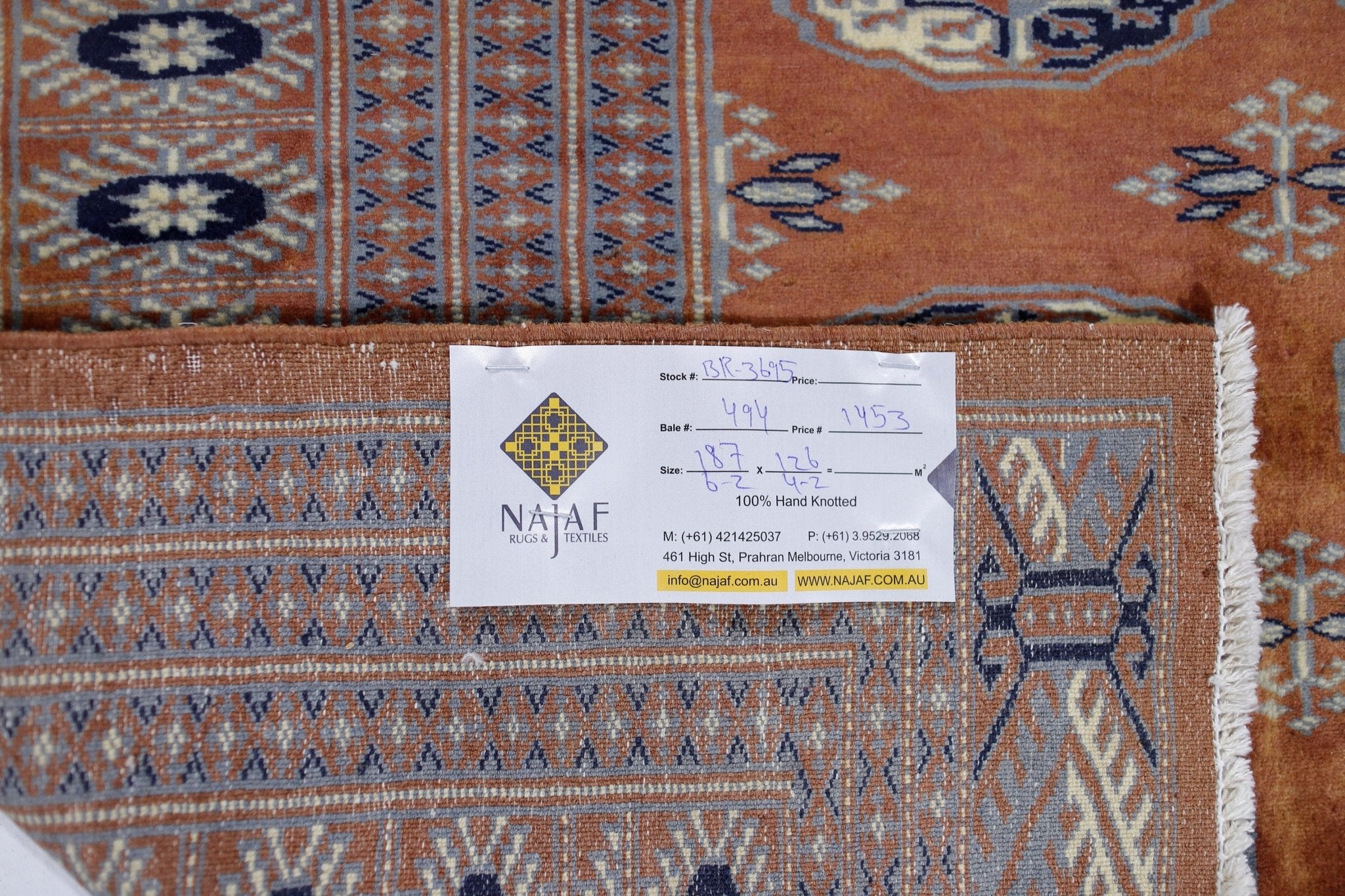 Handmade Vintage Princess Bokhara Rug | 187 x 126 cm | 6'2" x 4'2" - Najaf Rugs & Textile