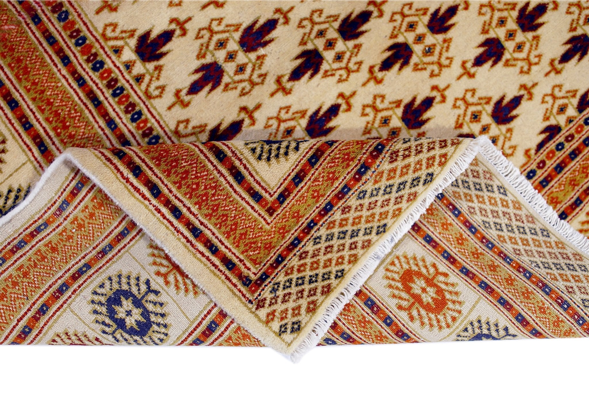 Handmade Vintage Princess Bokhara Rug | 188 x 128 cm | 6'2" x 4'2" - Najaf Rugs & Textile