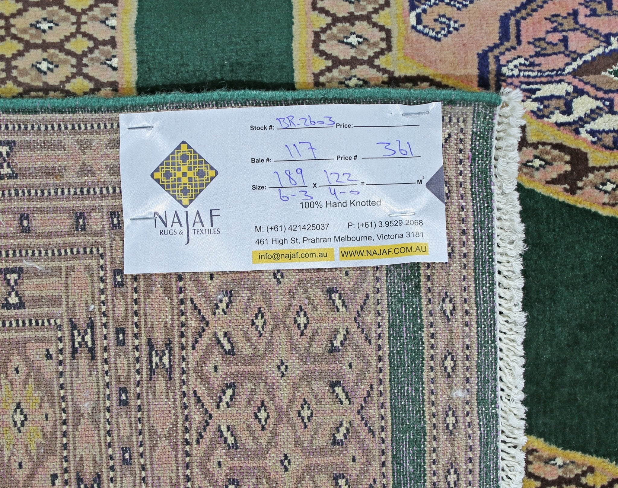 Handmade Vintage Princess Bokhara Rug | 189 x 122 cm | 6'3" x 4' - Najaf Rugs & Textile