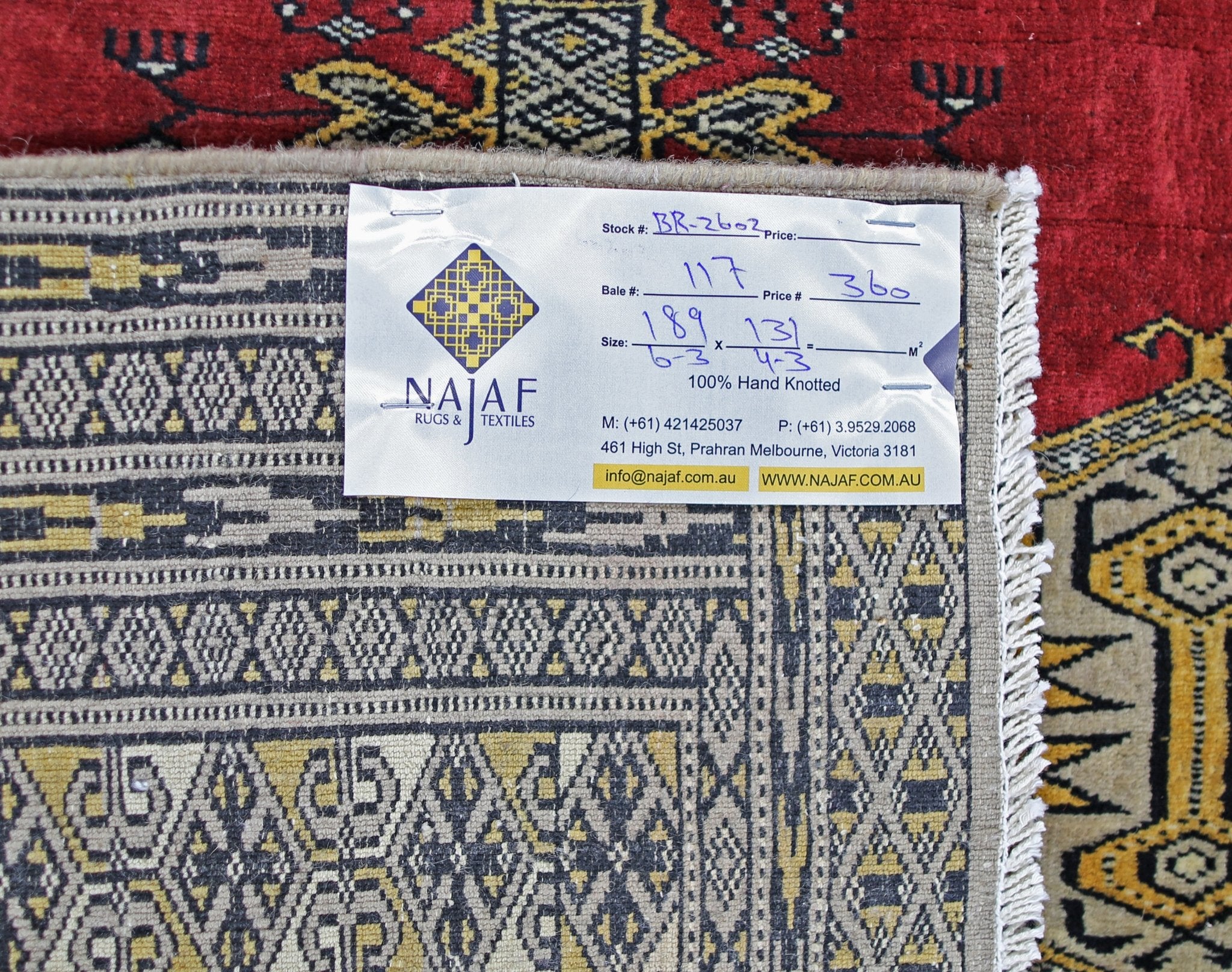 Handmade Vintage Princess Bokhara Rug | 189 x 131 cm | 6'3" x 4'3" - Najaf Rugs & Textile