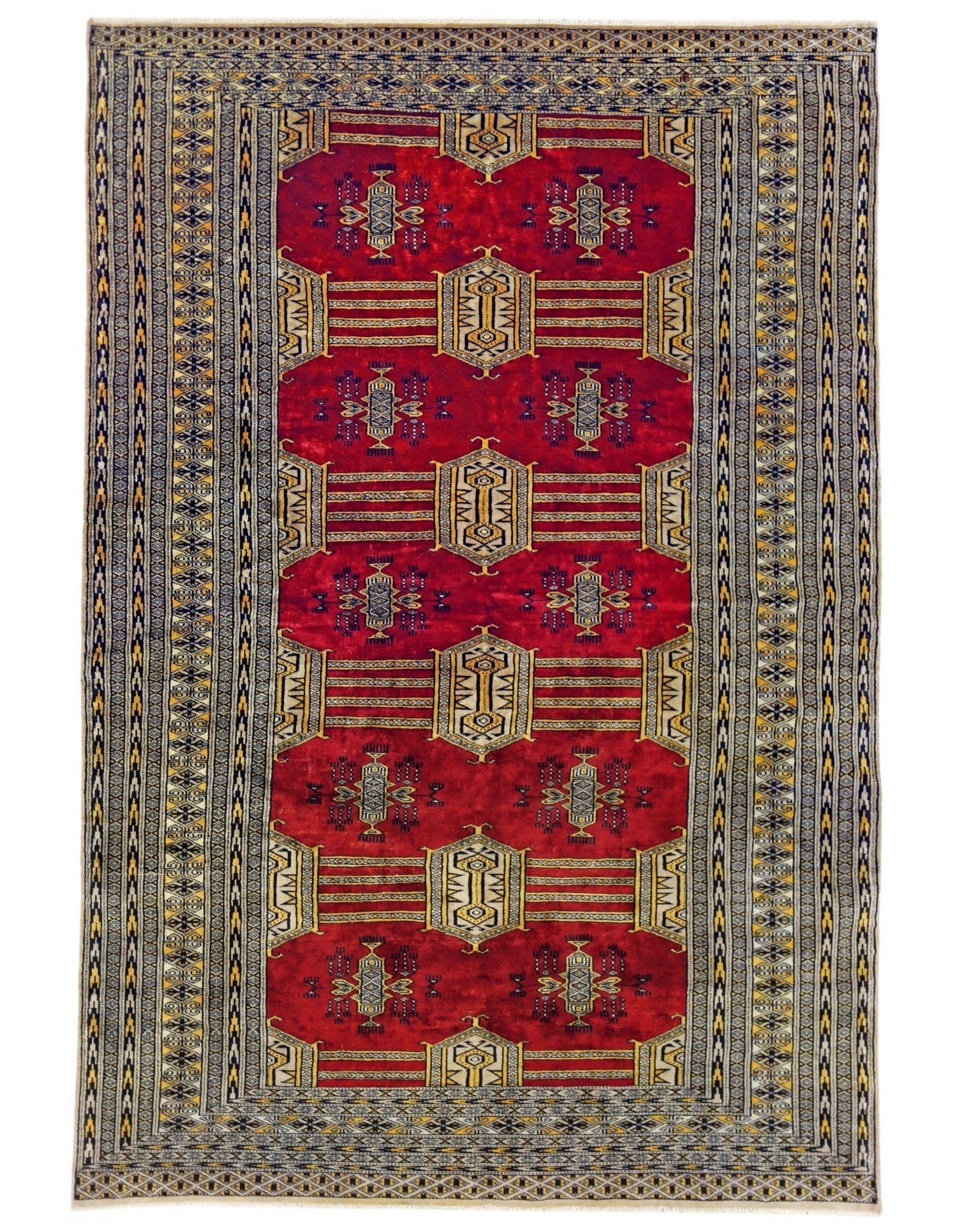 Handmade Vintage Princess Bokhara Rug | 189 x 131 cm | 6'3" x 4'3" - Najaf Rugs & Textile