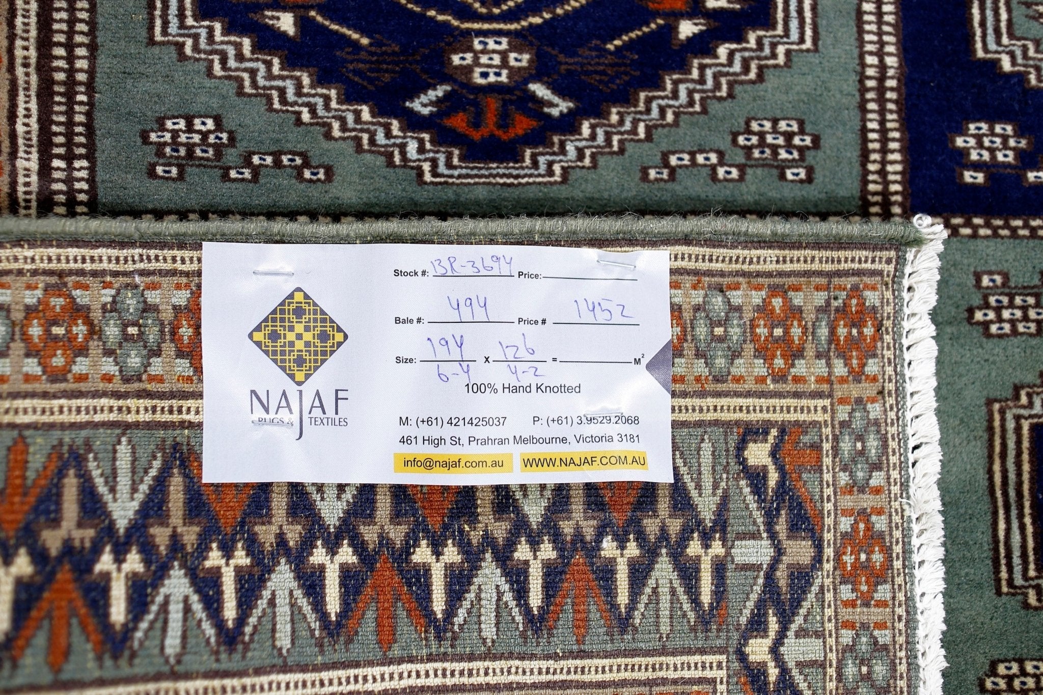 Handmade Vintage Princess Bokhara Rug | 194 x 126 cm | 6'4" x 4'2" - Najaf Rugs & Textile