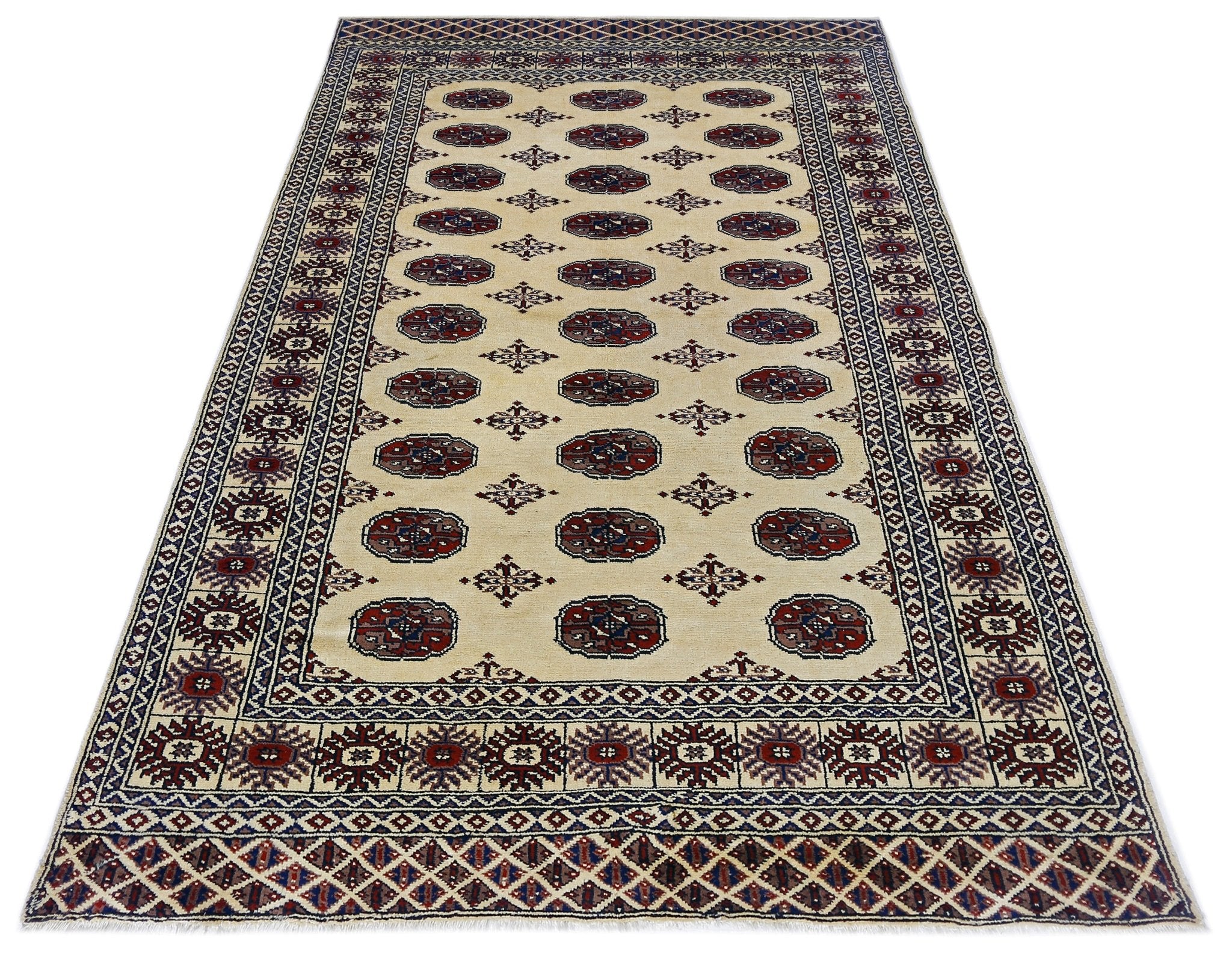 Handmade Vintage Princess Bokhara Rug | 200 x 120 cm | 6'7" x 3'11" - Najaf Rugs & Textile