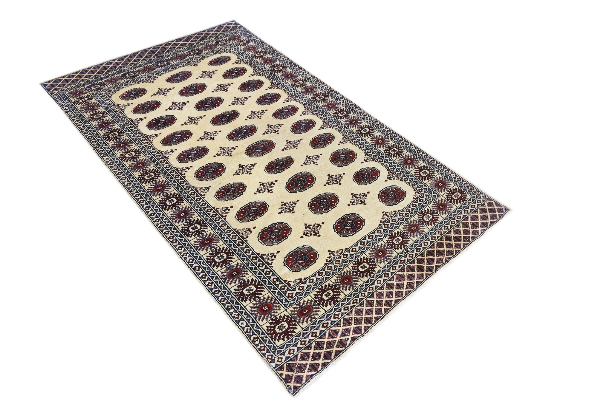 Handmade Vintage Princess Bokhara Rug | 200 x 120 cm | 6'7" x 3'11" - Najaf Rugs & Textile