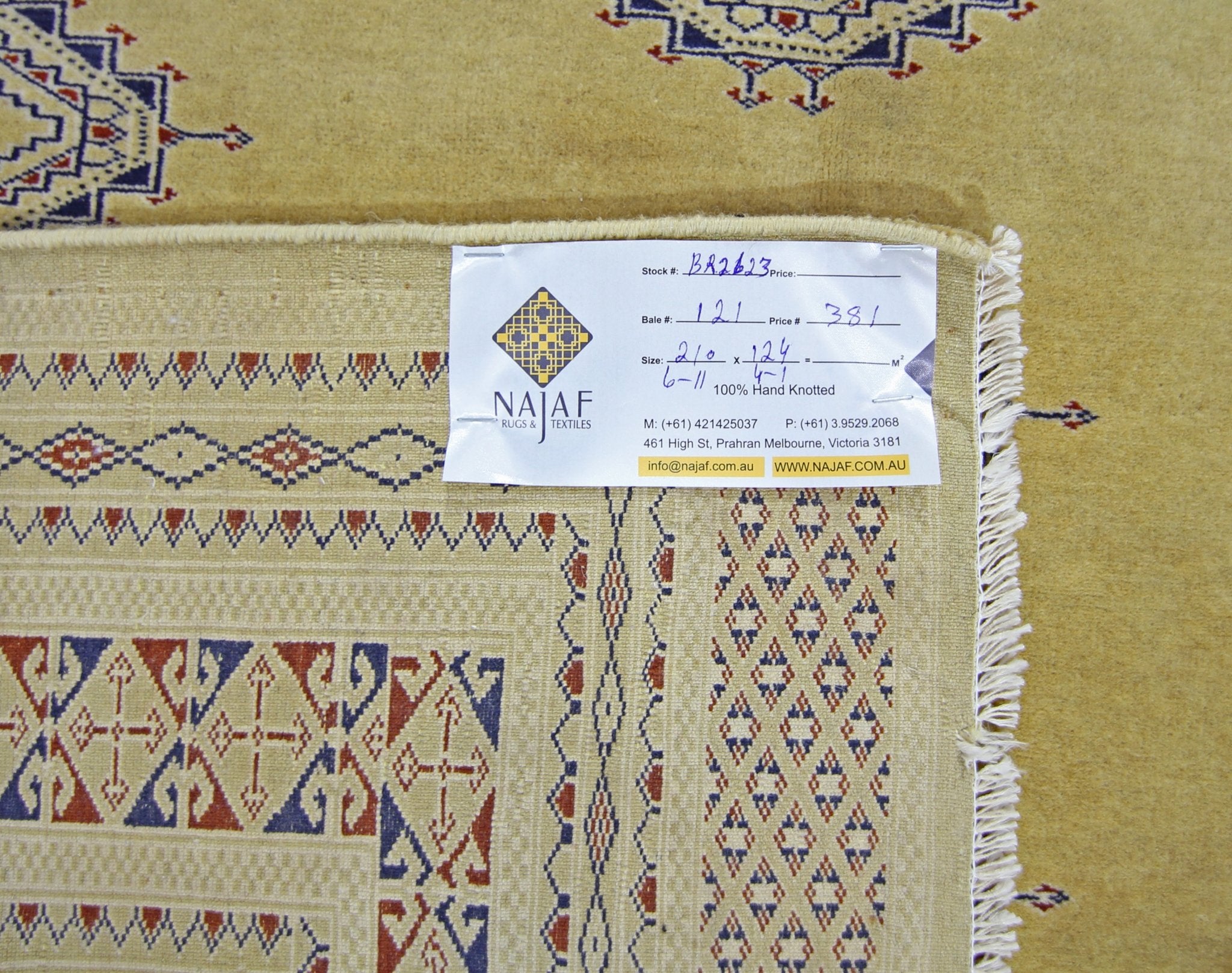 Handmade Vintage Princess Bokhara Rug | 210 x 124 cm | 6'11" x 4'1" - Najaf Rugs & Textile