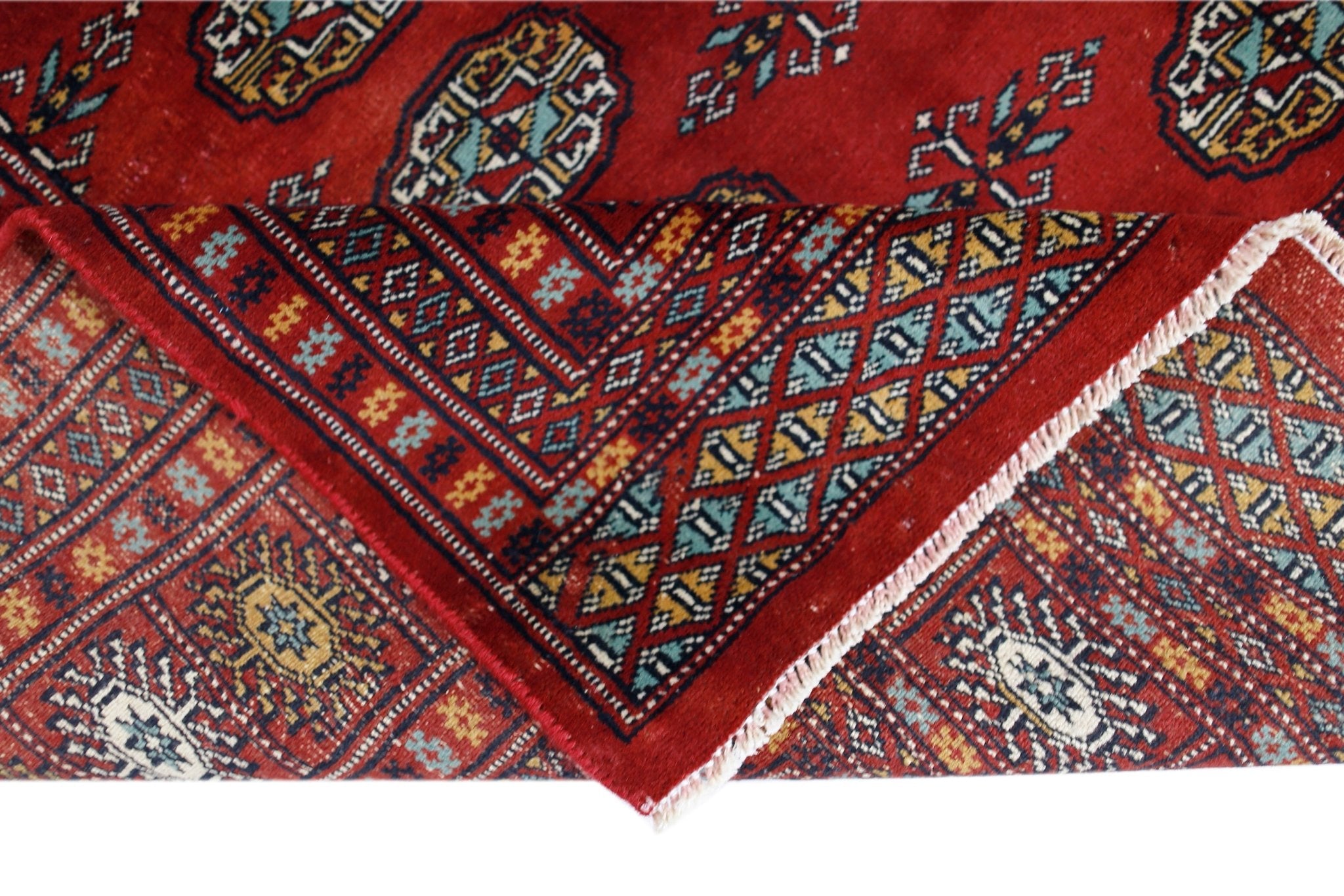 Handmade Vintage Princess Bokhara Rug | 243 x 159 cm | 7'11" x 5'2" - Najaf Rugs & Textile