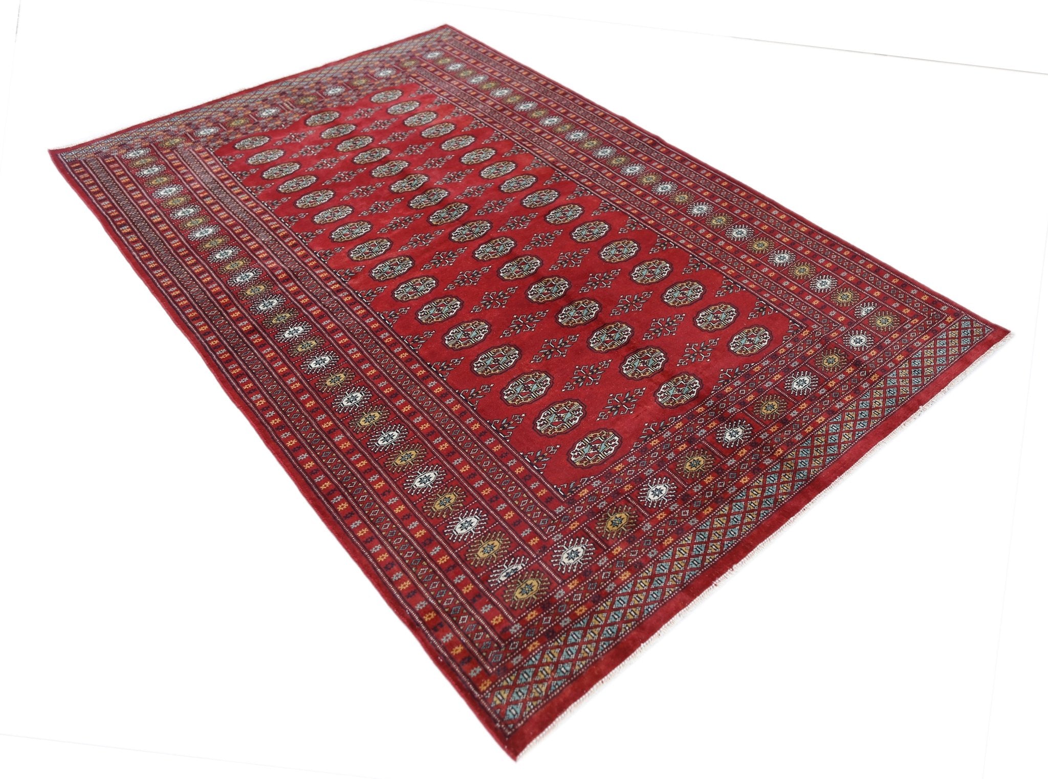 Handmade Vintage Princess Bokhara Rug | 243 x 159 cm | 7'11" x 5'2" - Najaf Rugs & Textile