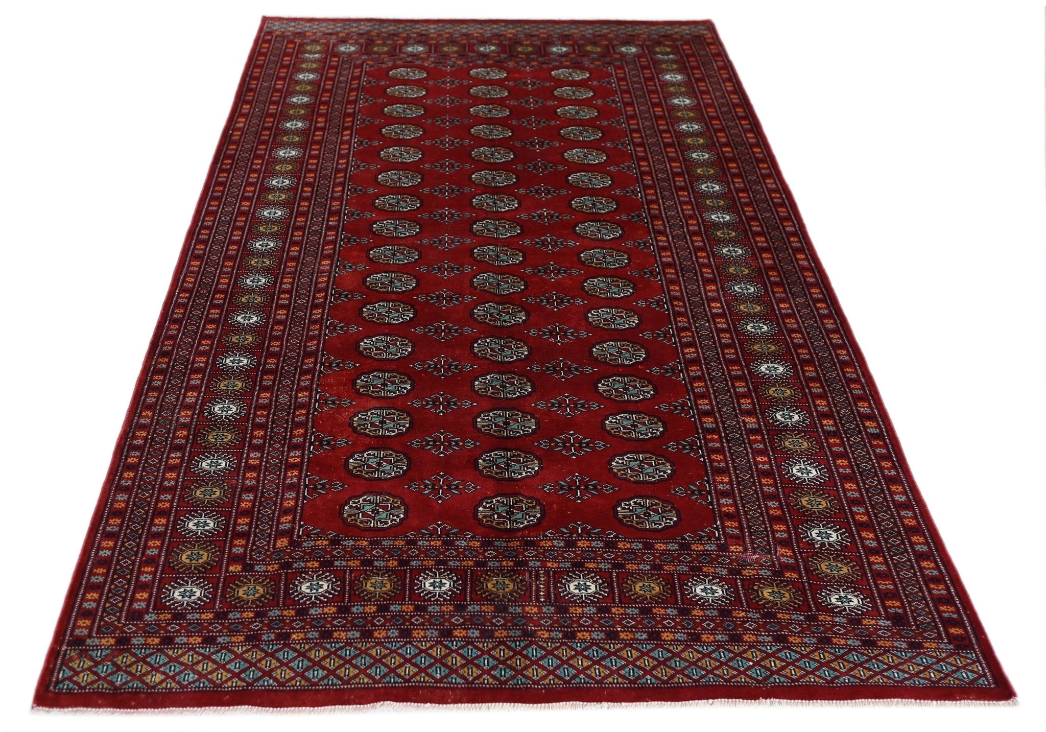 Handmade Vintage Princess Bokhara Rug | 243 x 159 cm | 7'11" x 5'2" - Najaf Rugs & Textile