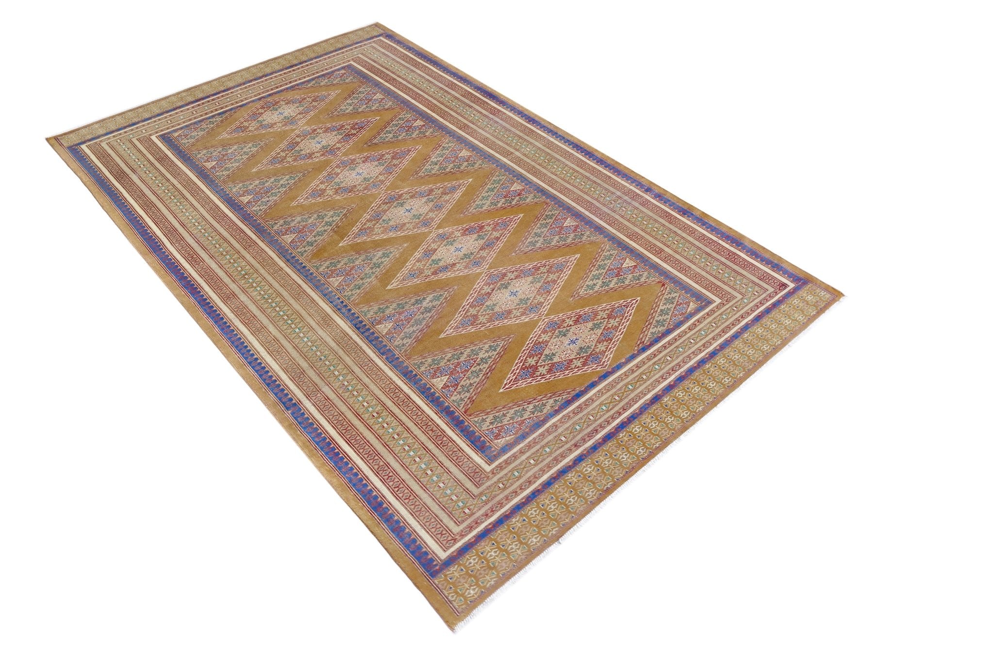 Handmade Vintage Princess Bokhara Rug | 248 x 155 cm | 8'2" x 5'1" - Najaf Rugs & Textile