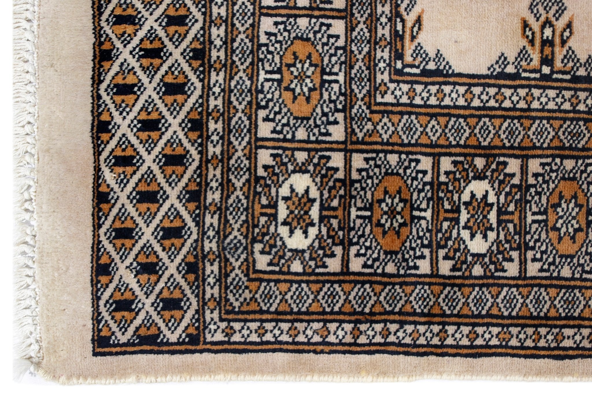 Handmade Vintage Princess Bokhara Rug | 249 x 158 cm | 8'2" x 5'2" - Najaf Rugs & Textile