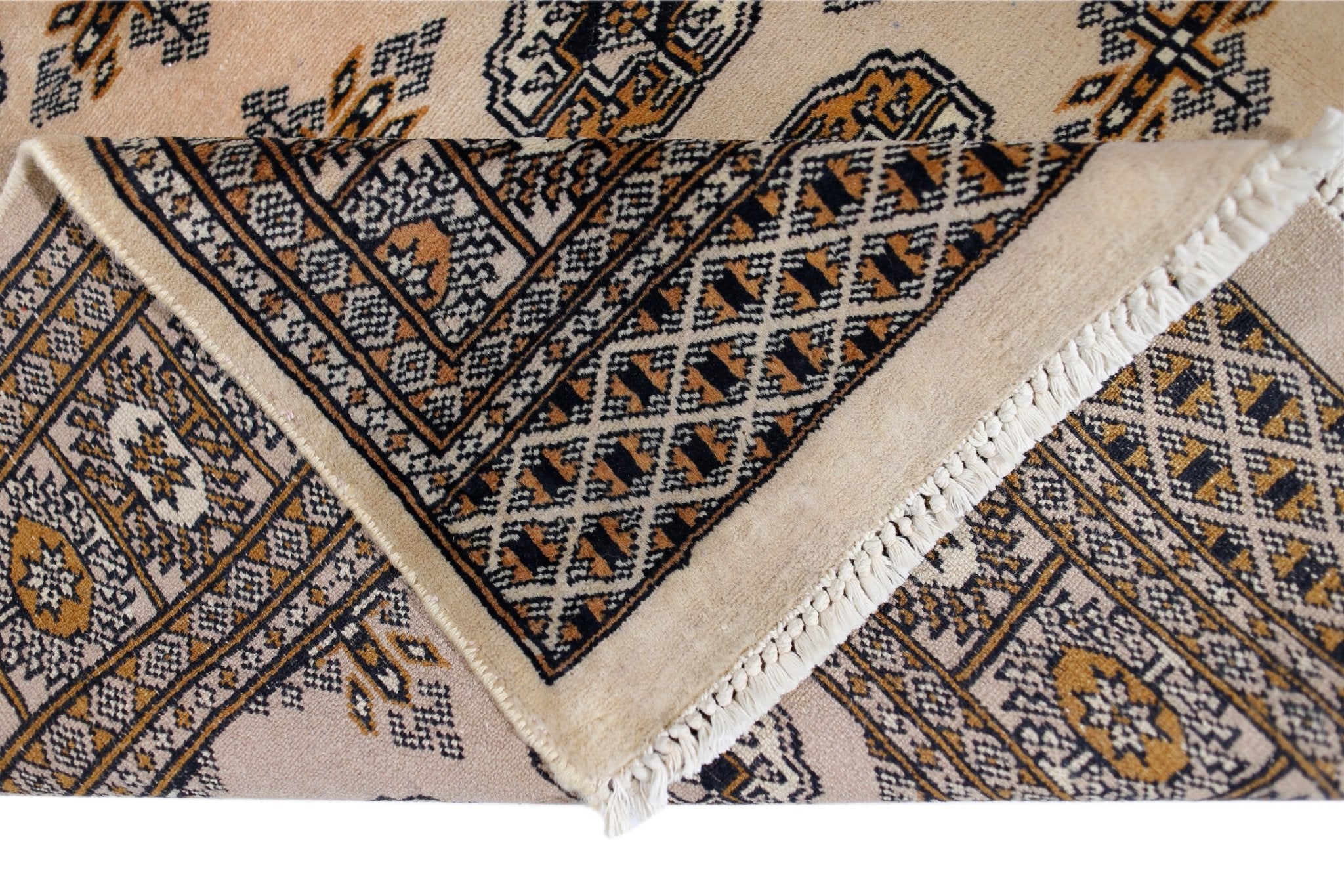 Handmade Vintage Princess Bokhara Rug | 249 x 158 cm | 8'2" x 5'2" - Najaf Rugs & Textile