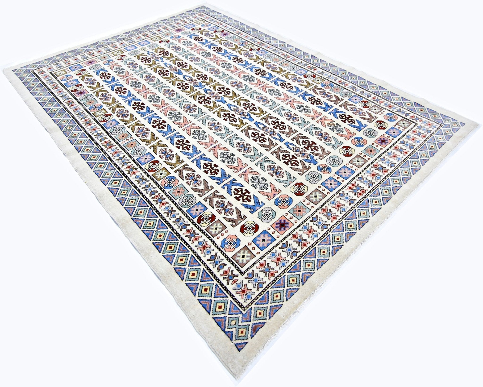 Handmade Vintage Princess Bokhara Rug | 257 x 180 cm | 8'5" x 5'11" - Najaf Rugs & Textile