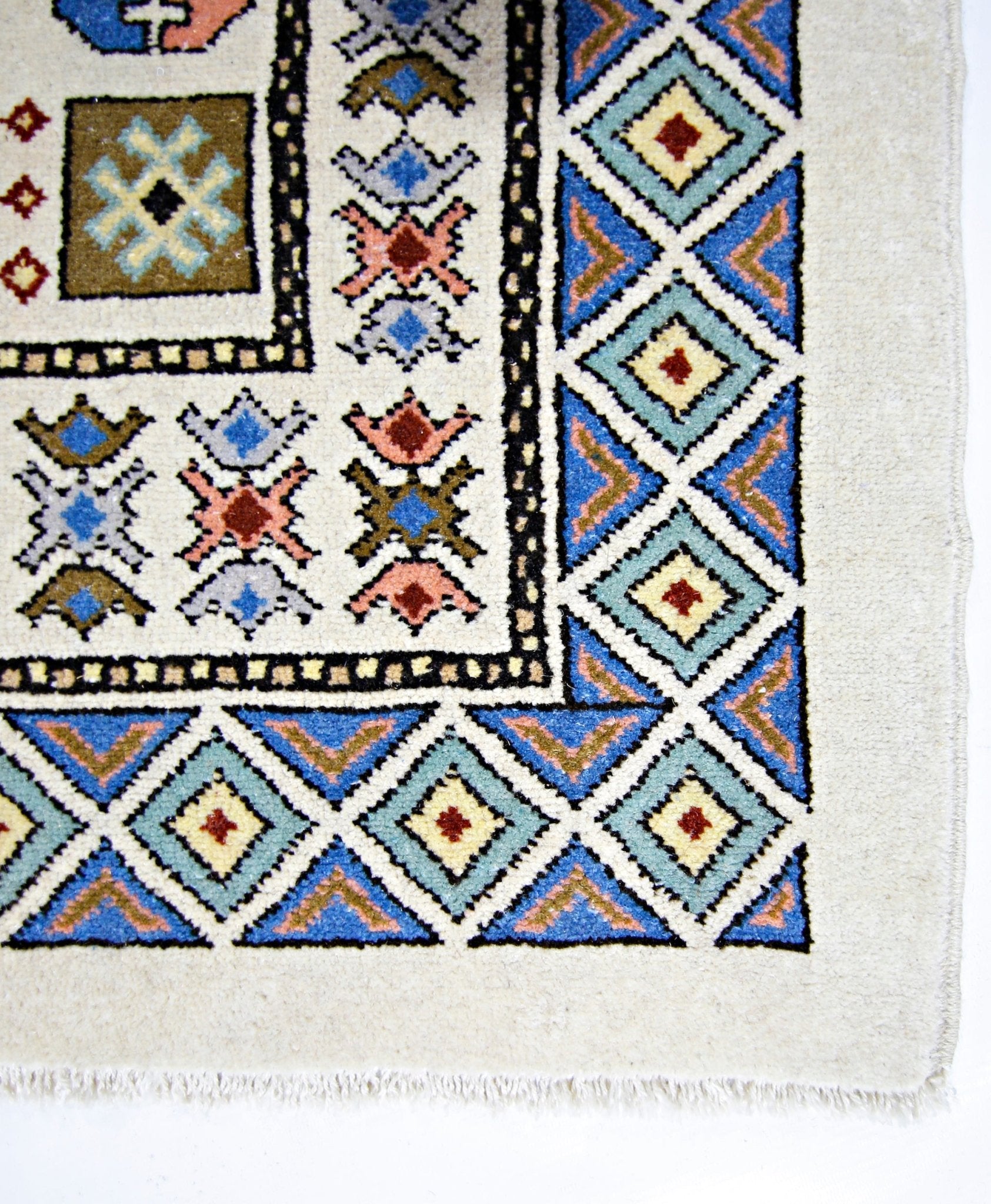 Handmade Vintage Princess Bokhara Rug | 257 x 180 cm | 8'5" x 5'11" - Najaf Rugs & Textile