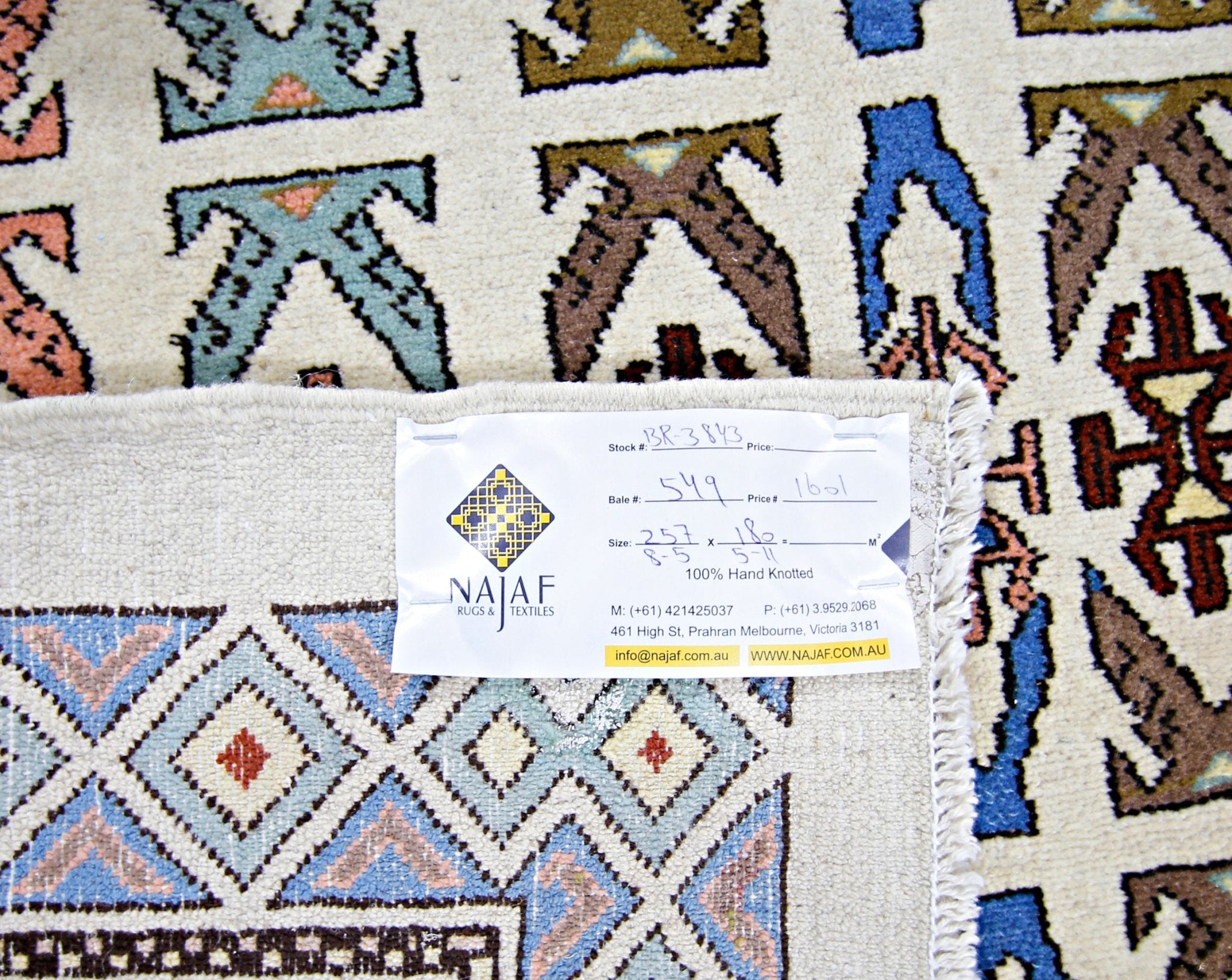 Handmade Vintage Princess Bokhara Rug | 257 x 180 cm | 8'5" x 5'11" - Najaf Rugs & Textile