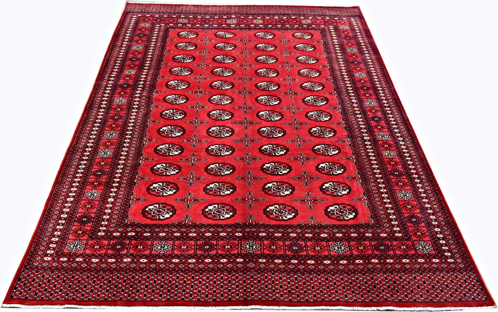Handmade Vintage Princess Bokhara Rug | 274 x 191 cm | 9'10" x 6'3" - Najaf Rugs & Textile