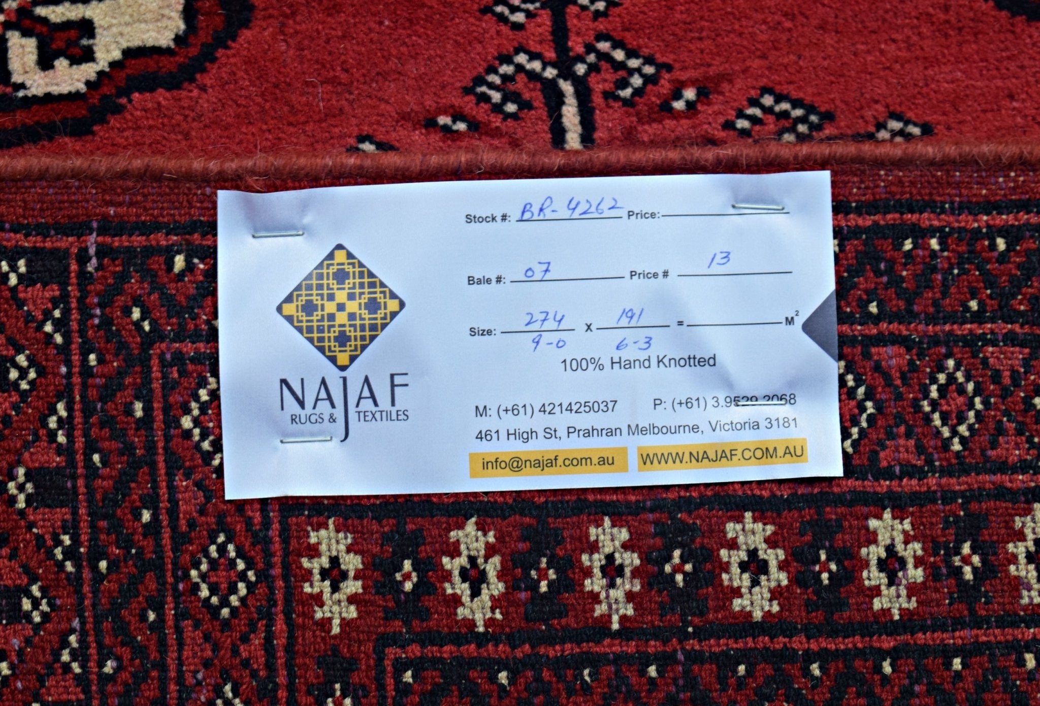 Handmade Vintage Princess Bokhara Rug | 274 x 191 cm | 9'10" x 6'3" - Najaf Rugs & Textile