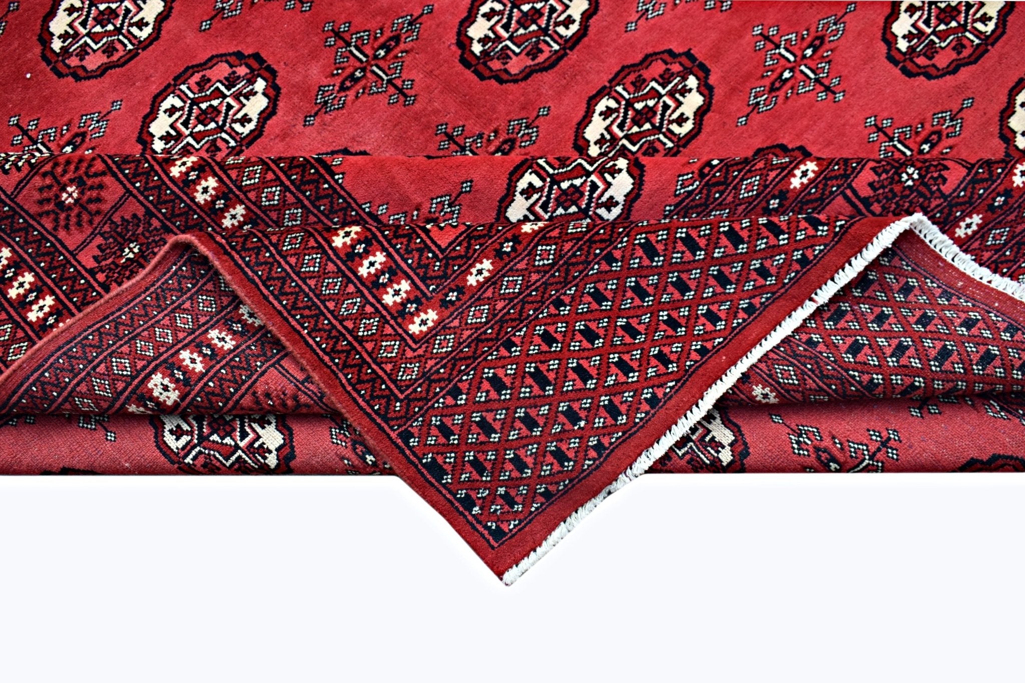 Handmade Vintage Princess Bokhara Rug | 274 x 191 cm | 9'10" x 6'3" - Najaf Rugs & Textile