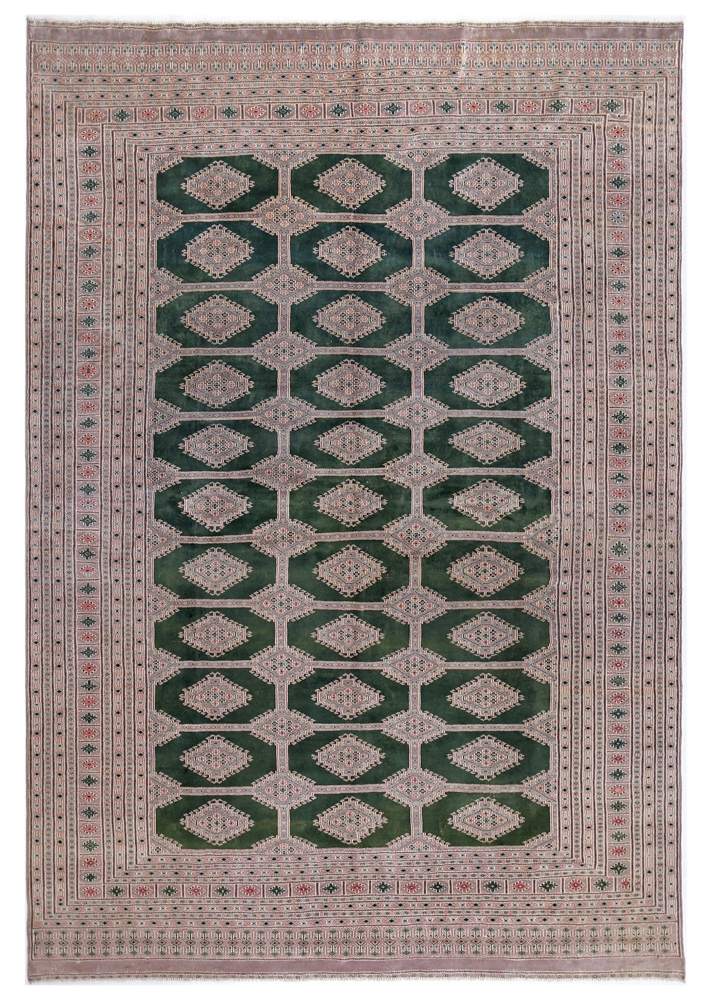 Handmade Vintage Princess Bokhara Rug | 296 x 216 cm | 9'9" x 7'1" - Najaf Rugs & Textile