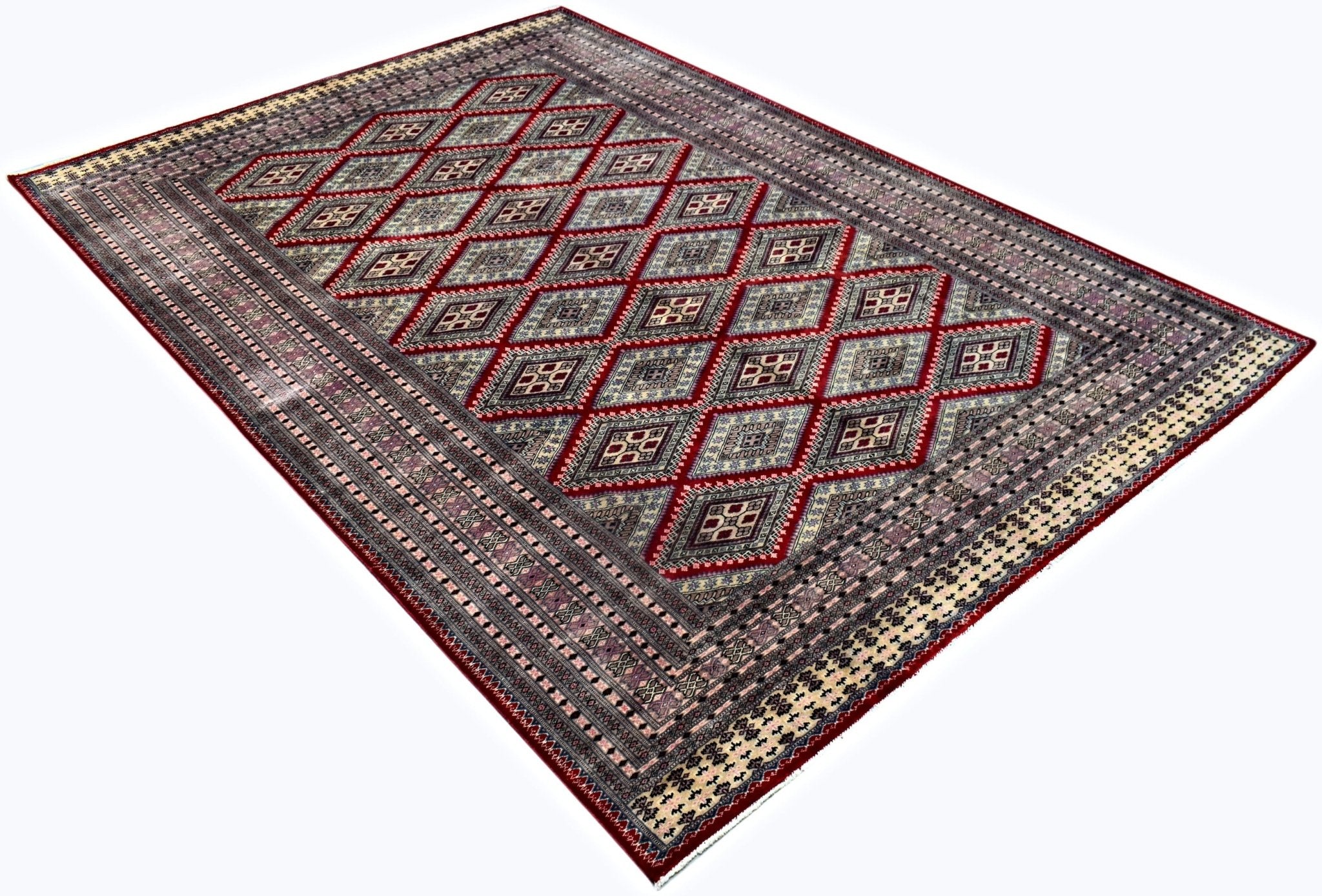 Handmade Vintage Princess Bokhara Rug | 310 x 217 cm | 10'2" x 7'2" - Najaf Rugs & Textile