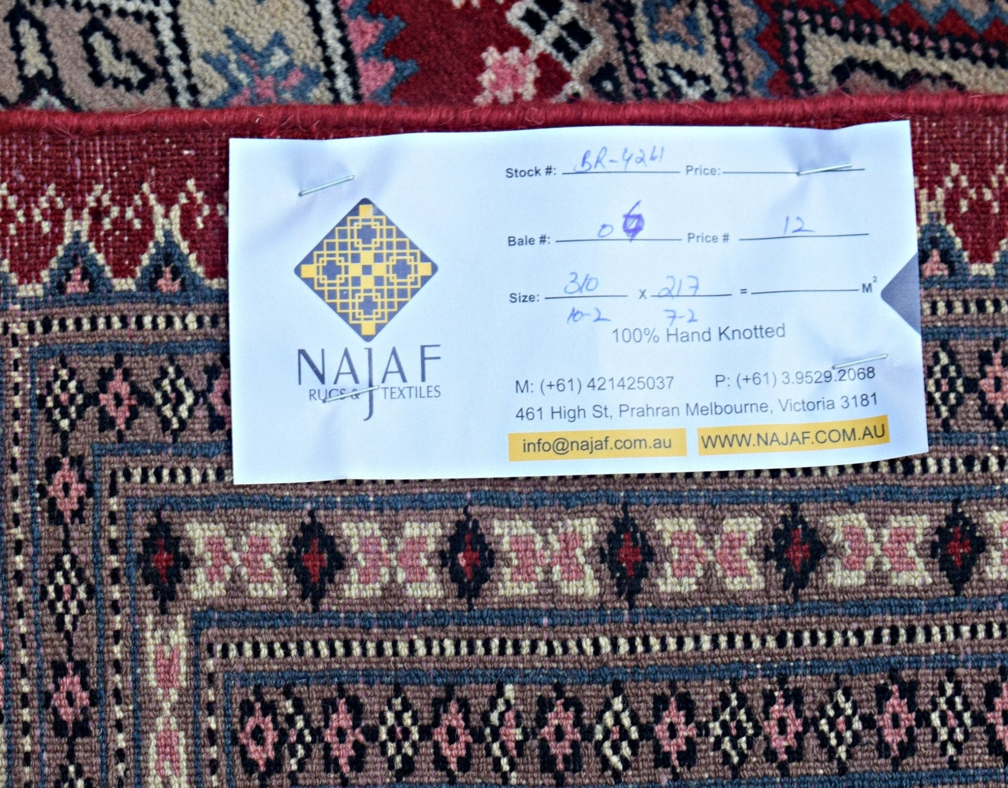 Handmade Vintage Princess Bokhara Rug | 310 x 217 cm | 10'2" x 7'2" - Najaf Rugs & Textile