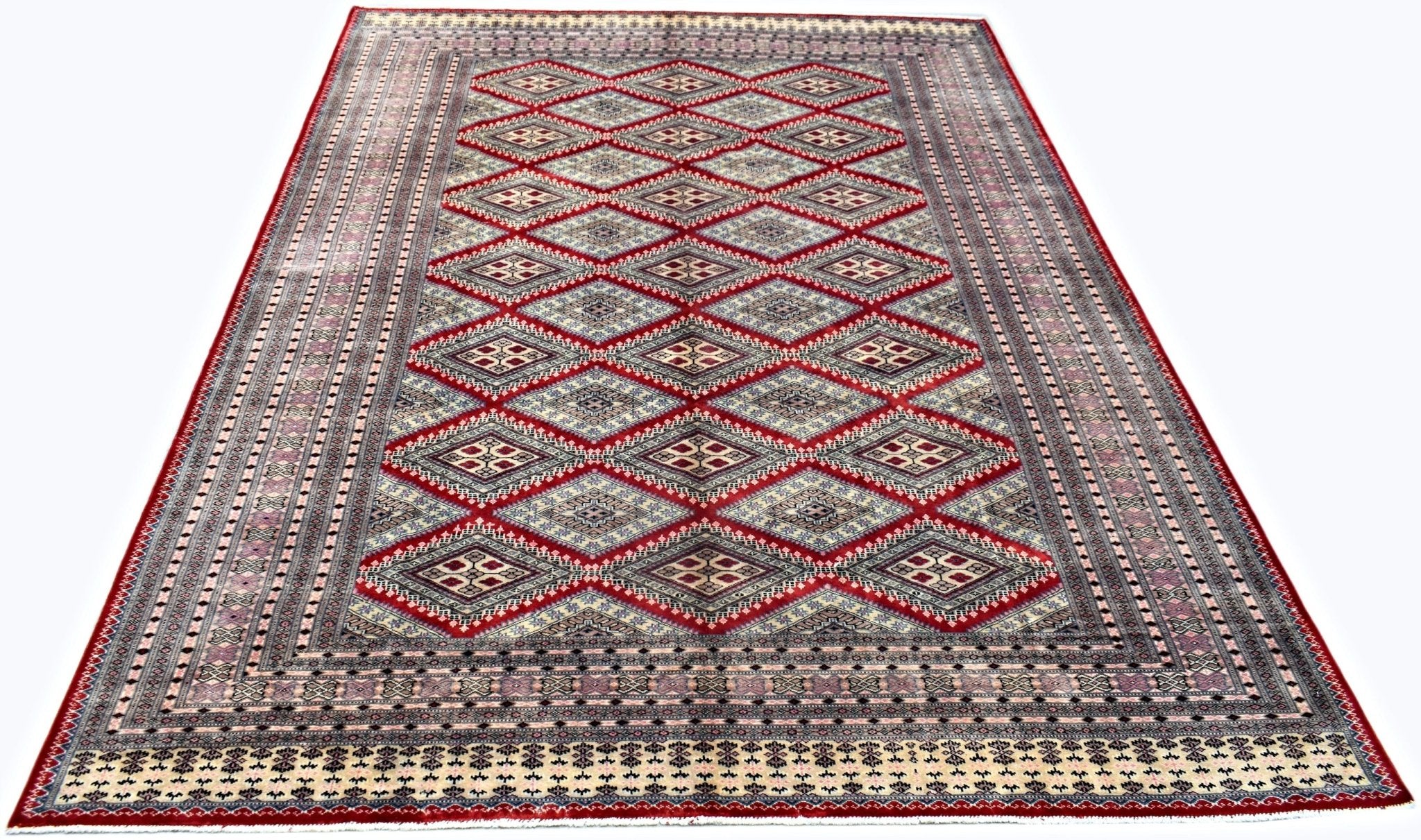 Handmade Vintage Princess Bokhara Rug | 310 x 217 cm | 10'2" x 7'2" - Najaf Rugs & Textile