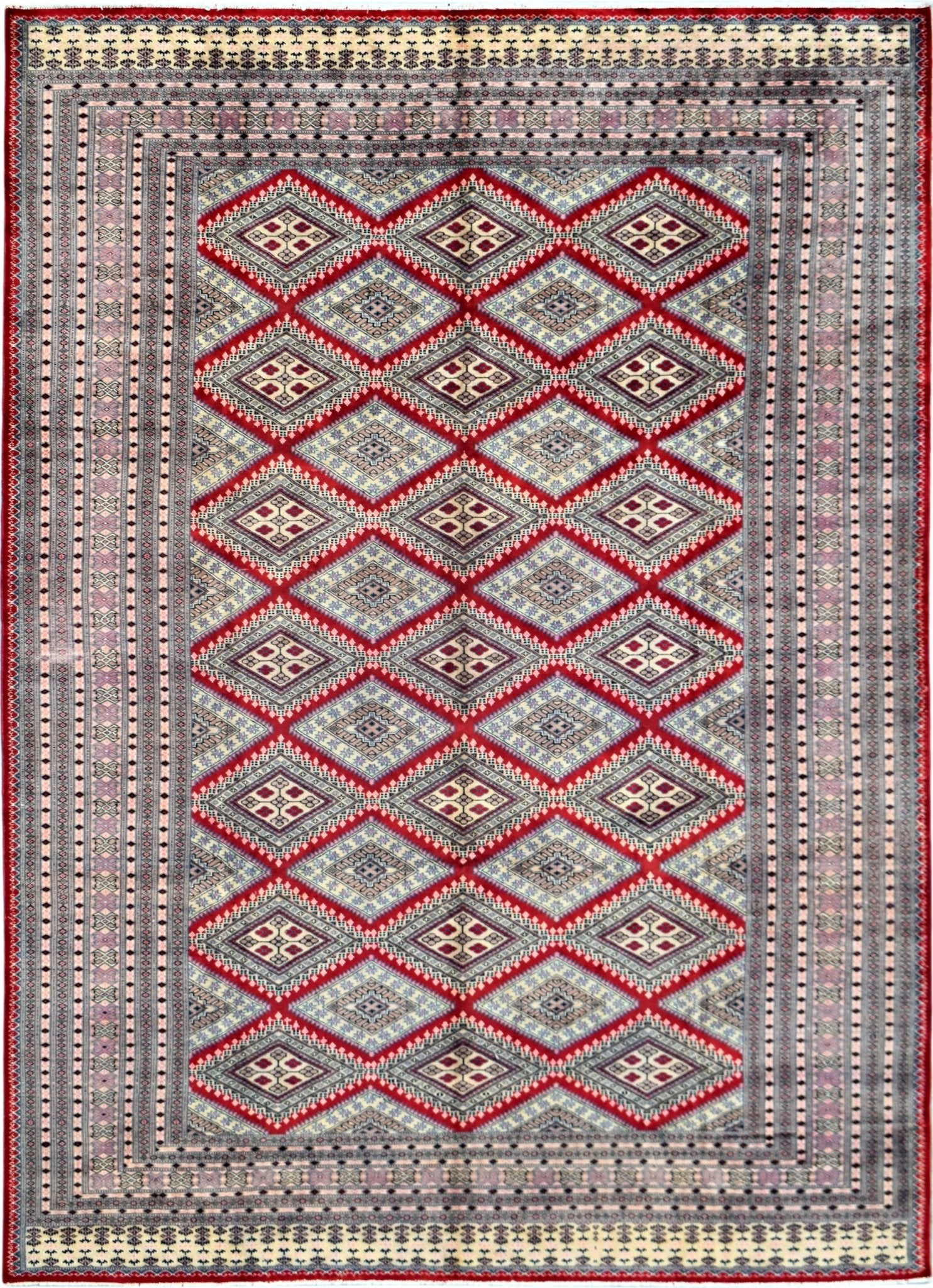 Handmade Vintage Princess Bokhara Rug | 310 x 217 cm | 10'2" x 7'2" - Najaf Rugs & Textile