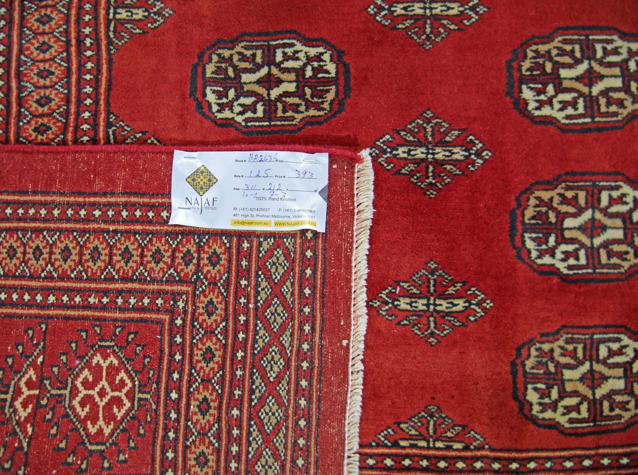Handmade Vintage Princess Bokhara Rug | 311 x 212 cm | 10'2" x 7'2" - Najaf Rugs & Textile