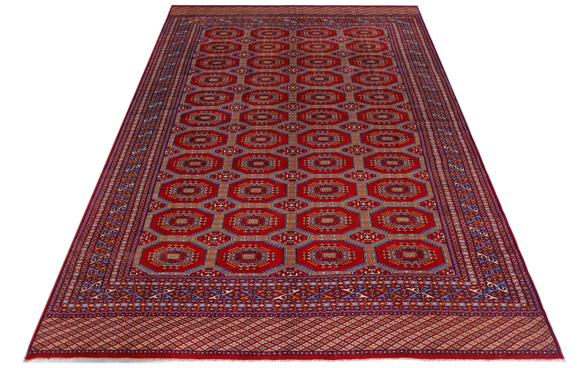 Handmade Vintage Princess Bokhara Rug | 319 x 216 cm | 10'6" x 7'1" - Najaf Rugs & Textile